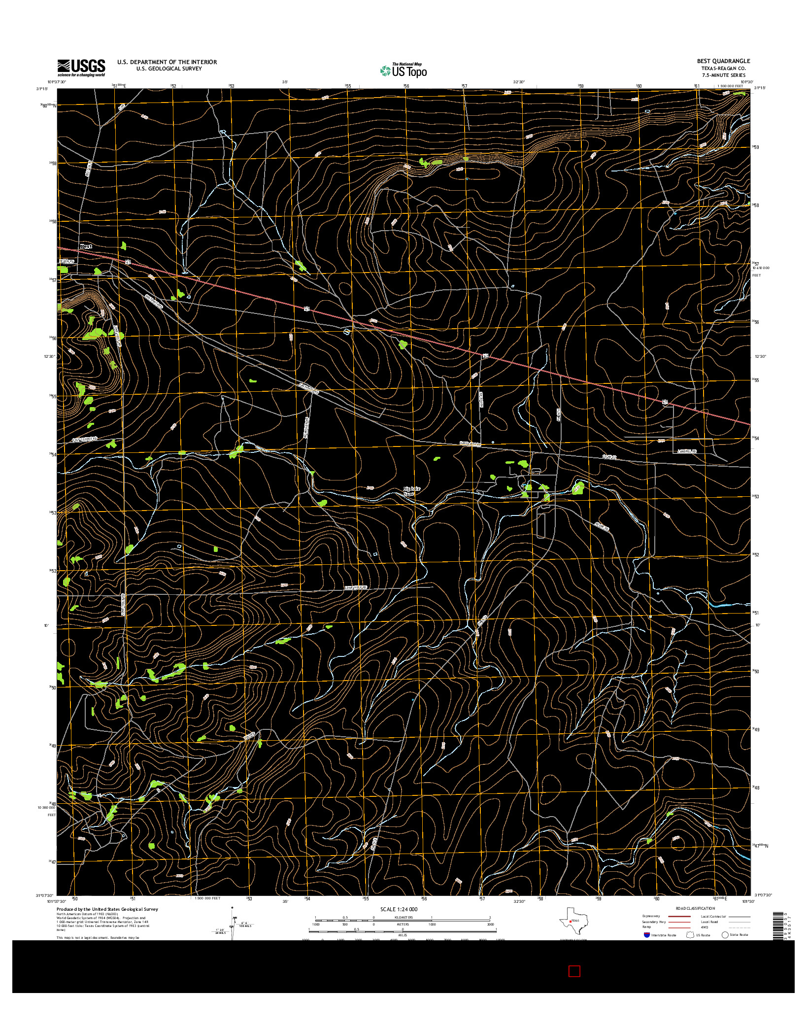 USGS US TOPO 7.5-MINUTE MAP FOR BEST, TX 2016