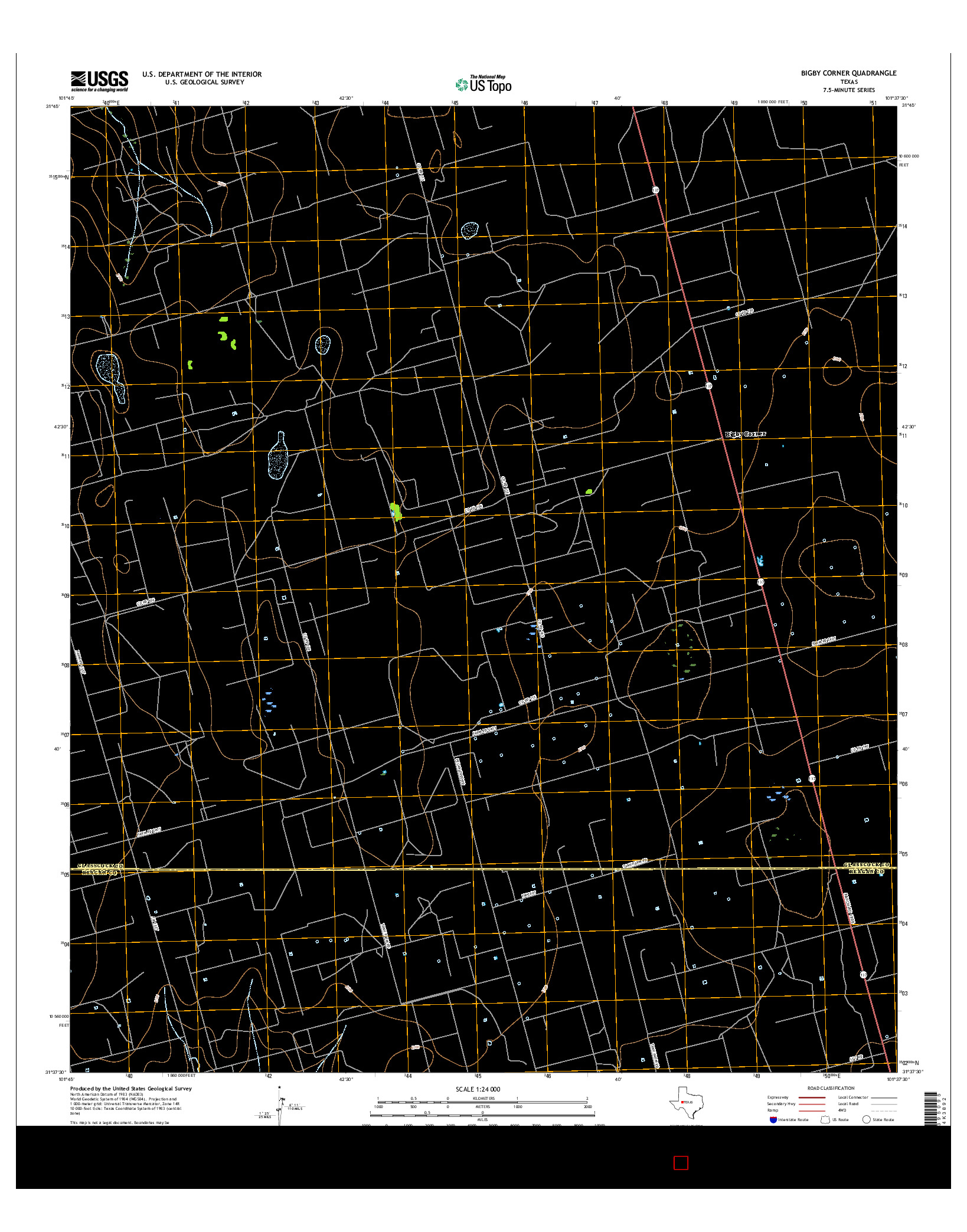 USGS US TOPO 7.5-MINUTE MAP FOR BIGBY CORNER, TX 2016