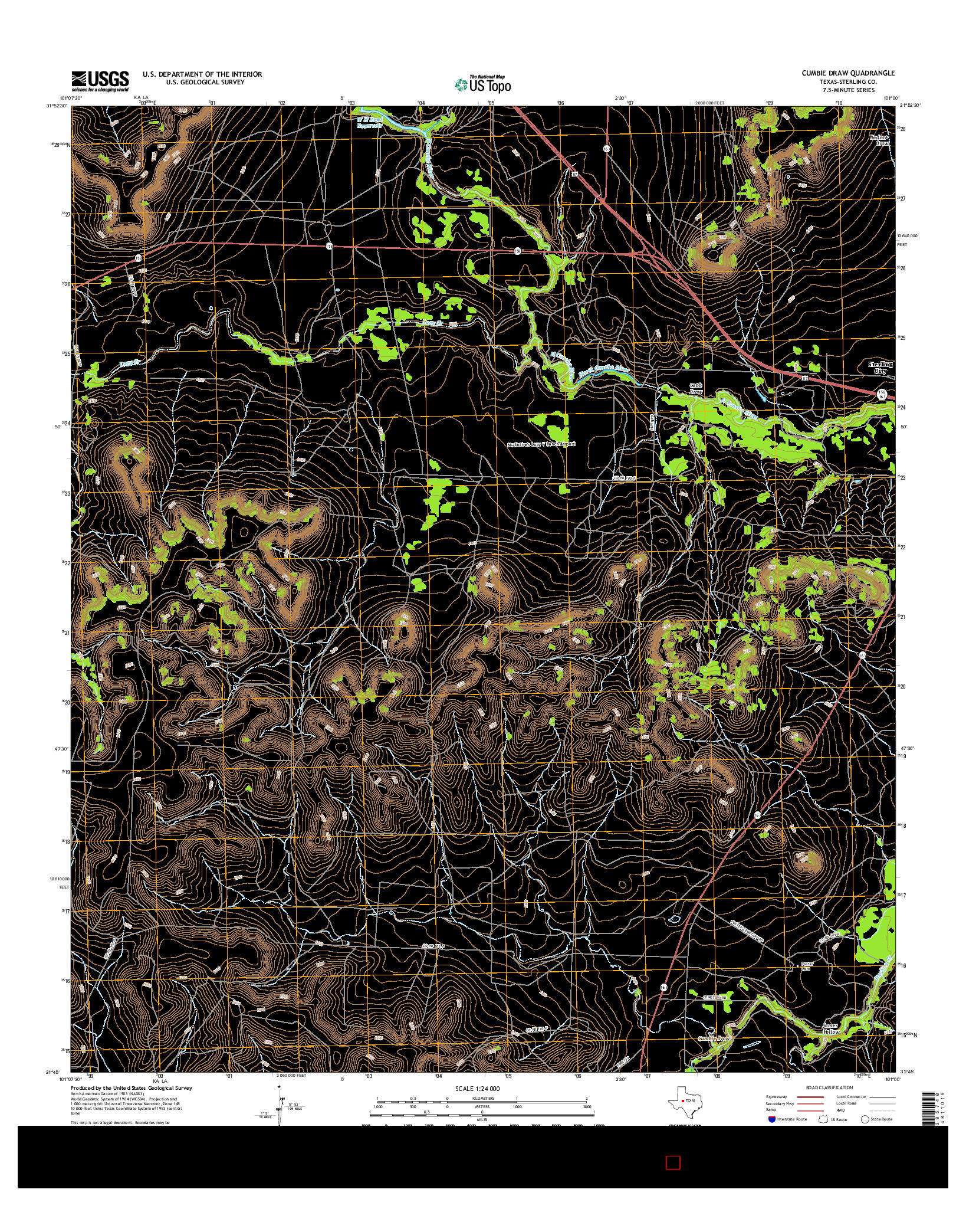 USGS US TOPO 7.5-MINUTE MAP FOR CUMBIE DRAW, TX 2016