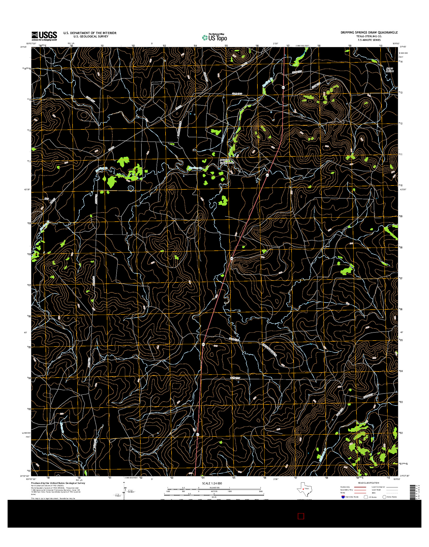 USGS US TOPO 7.5-MINUTE MAP FOR DRIPPING SPRINGS DRAW, TX 2016