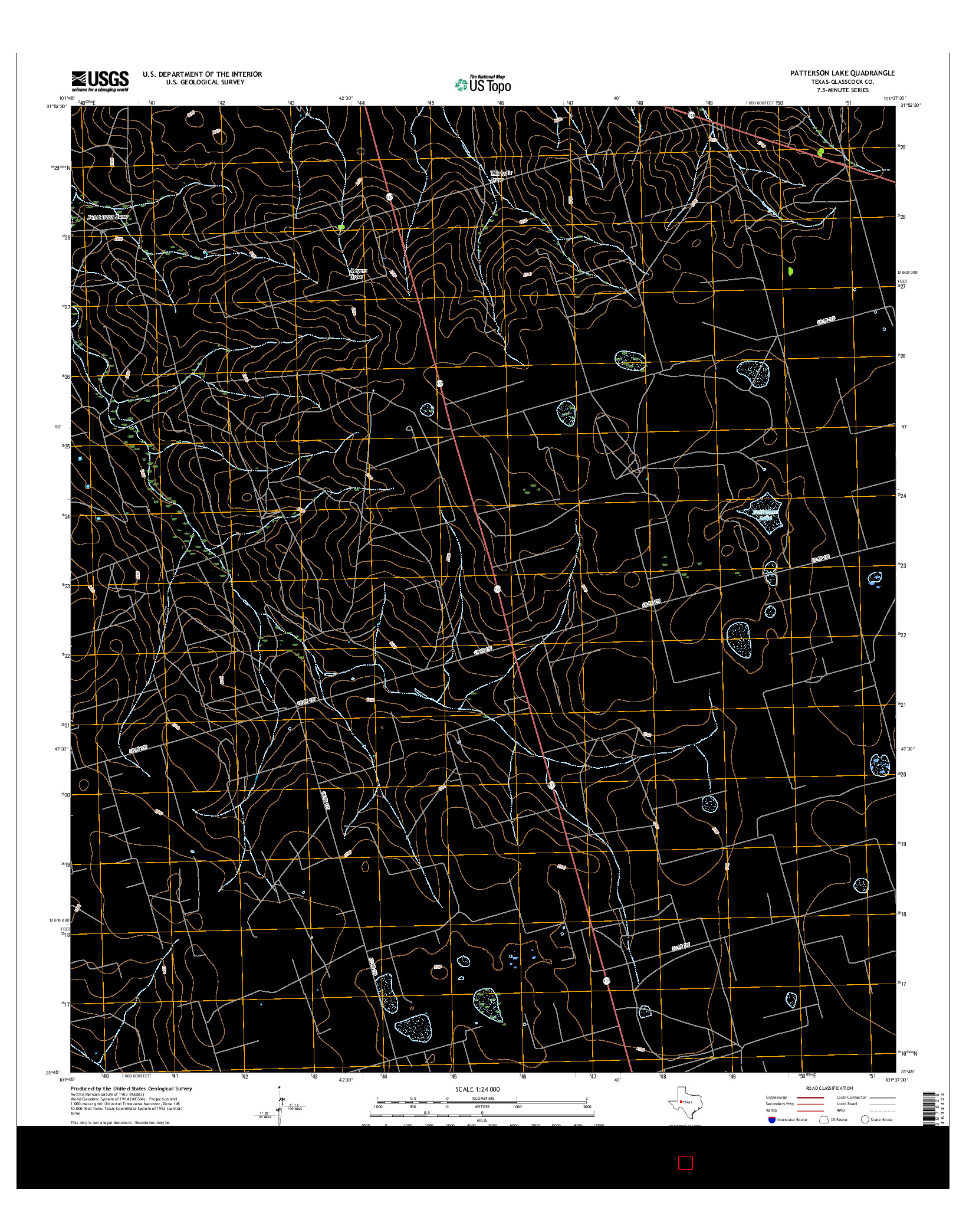 USGS US TOPO 7.5-MINUTE MAP FOR PATTERSON LAKE, TX 2016