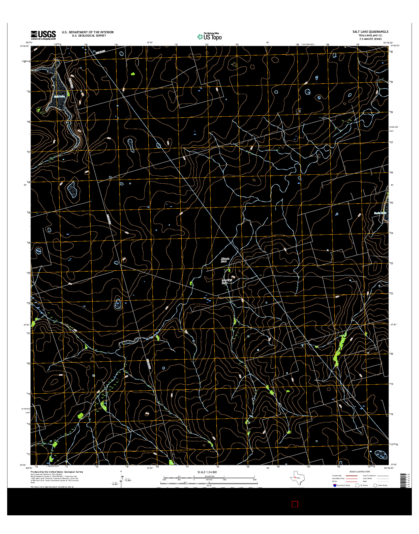 USGS US TOPO 7.5-MINUTE MAP FOR SALT LAKE, TX 2016