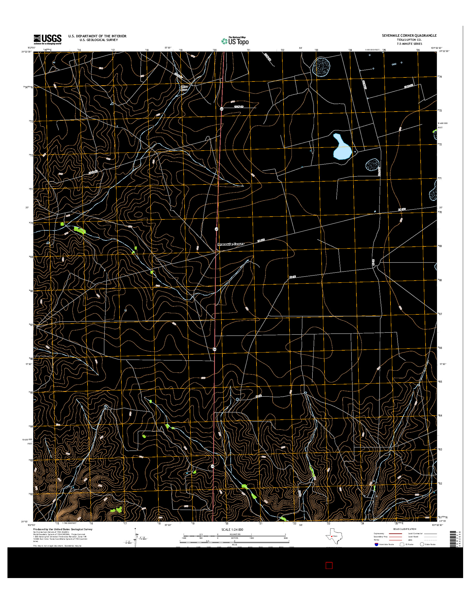 USGS US TOPO 7.5-MINUTE MAP FOR SEVENMILE CORNER, TX 2016