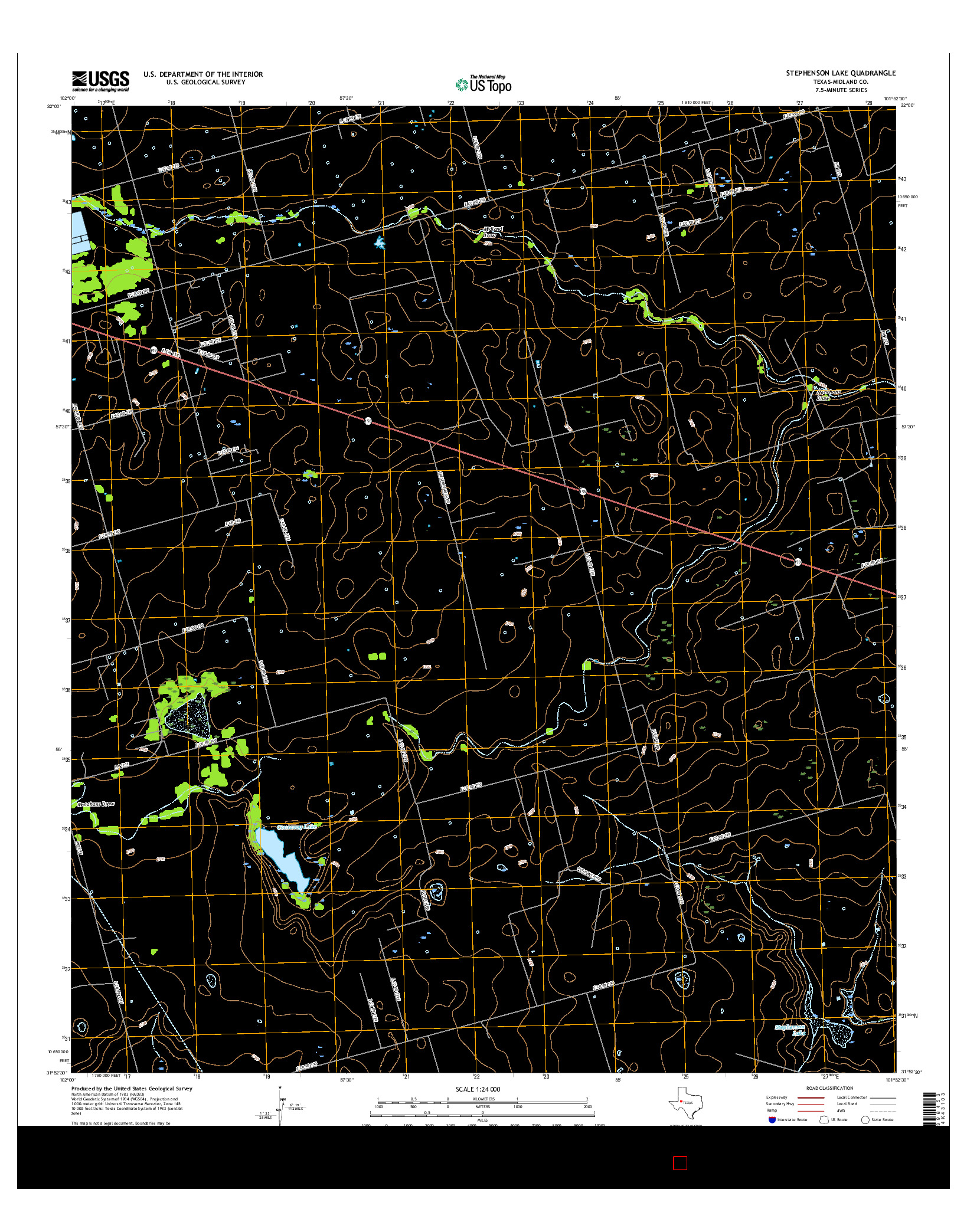 USGS US TOPO 7.5-MINUTE MAP FOR STEPHENSON LAKE, TX 2016