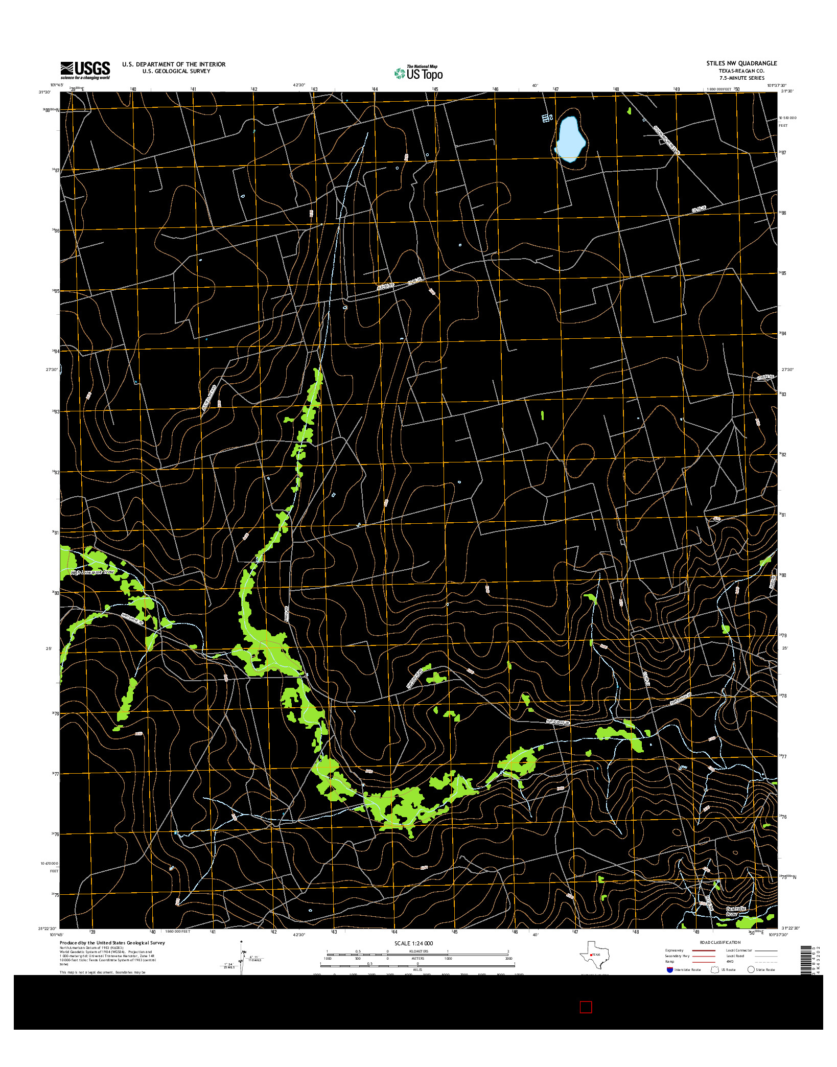 USGS US TOPO 7.5-MINUTE MAP FOR STILES NW, TX 2016