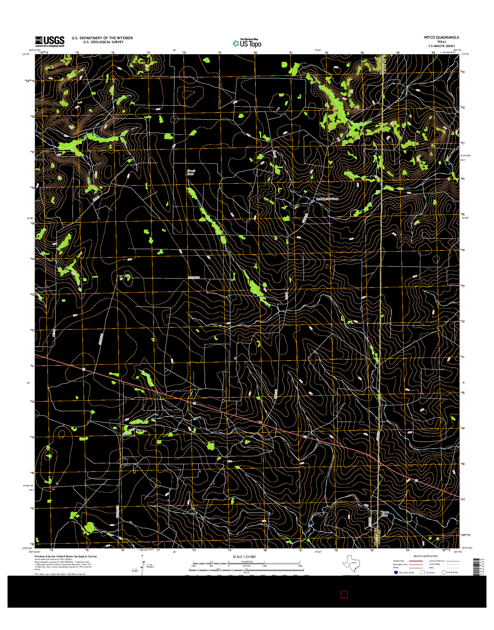 USGS US TOPO 7.5-MINUTE MAP FOR WITCO, TX 2016