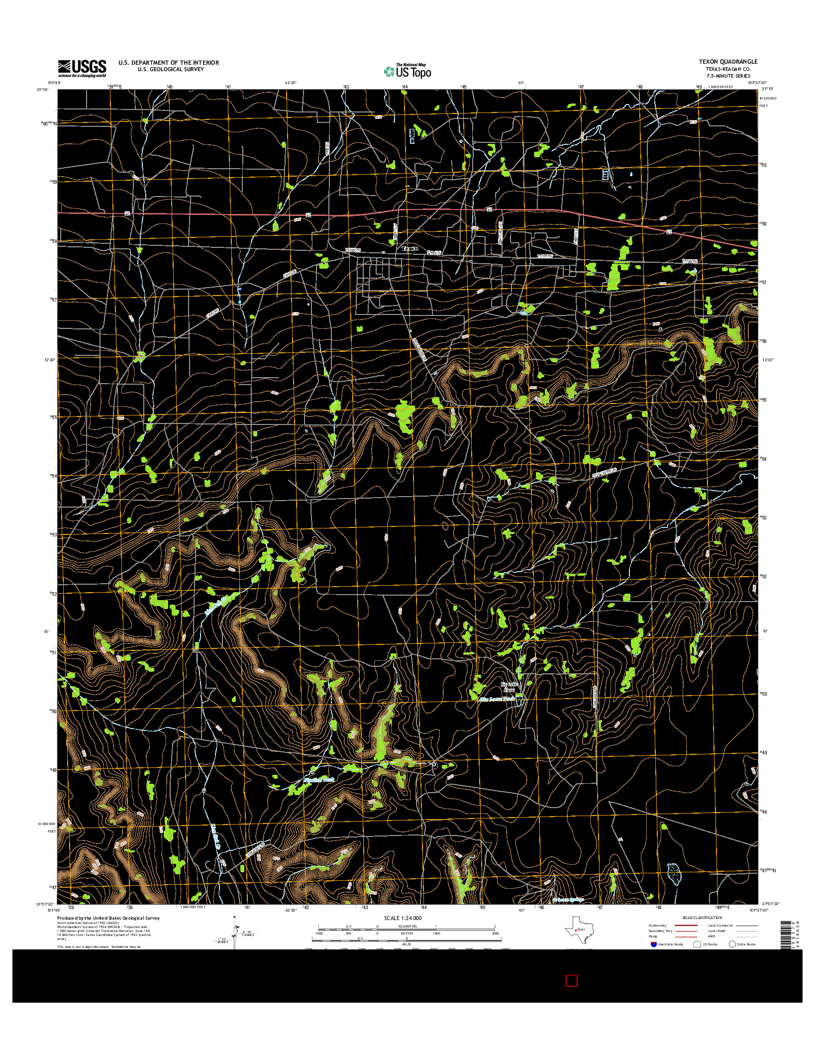 USGS US TOPO 7.5-MINUTE MAP FOR TEXON, TX 2016