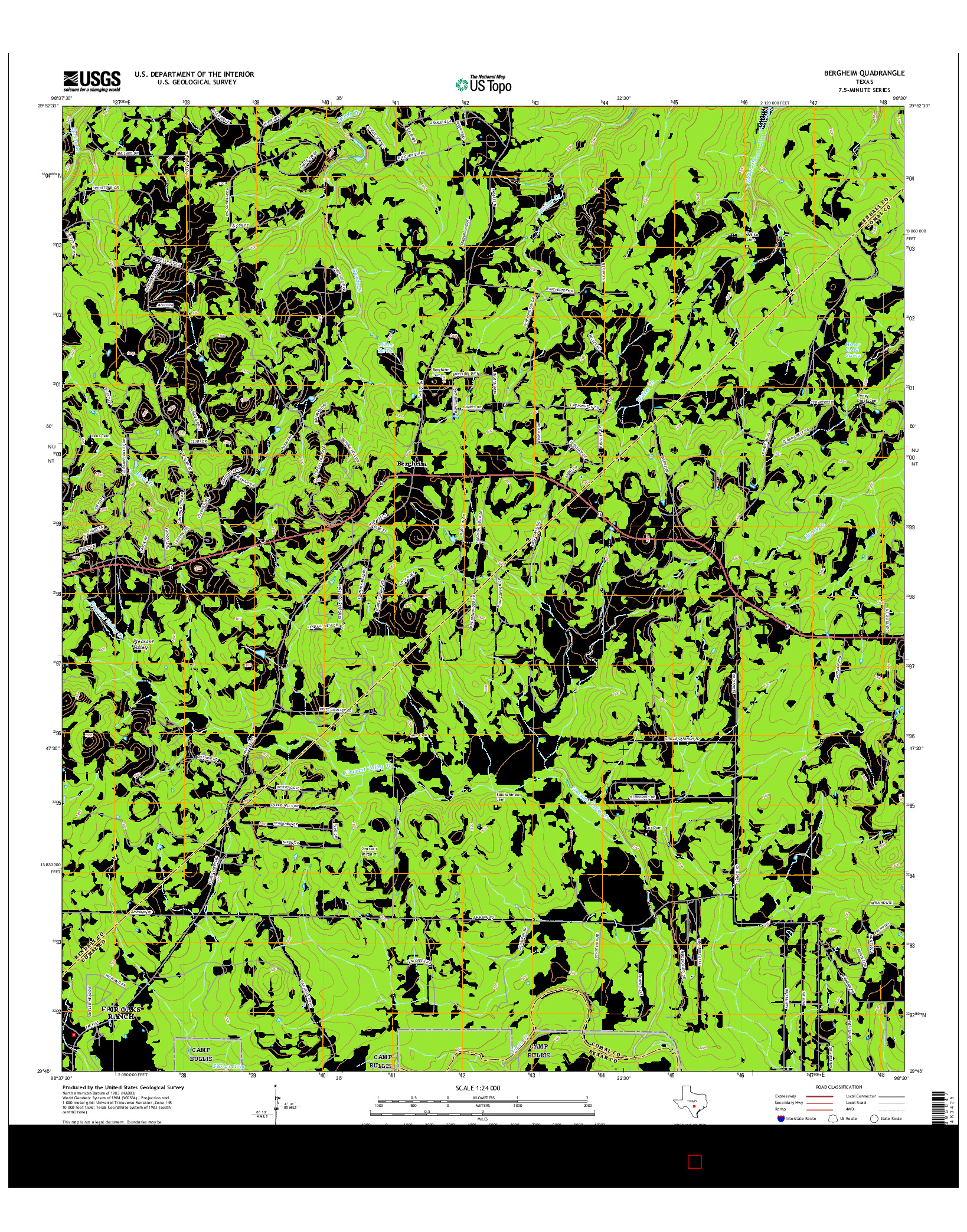 USGS US TOPO 7.5-MINUTE MAP FOR BERGHEIM, TX 2016