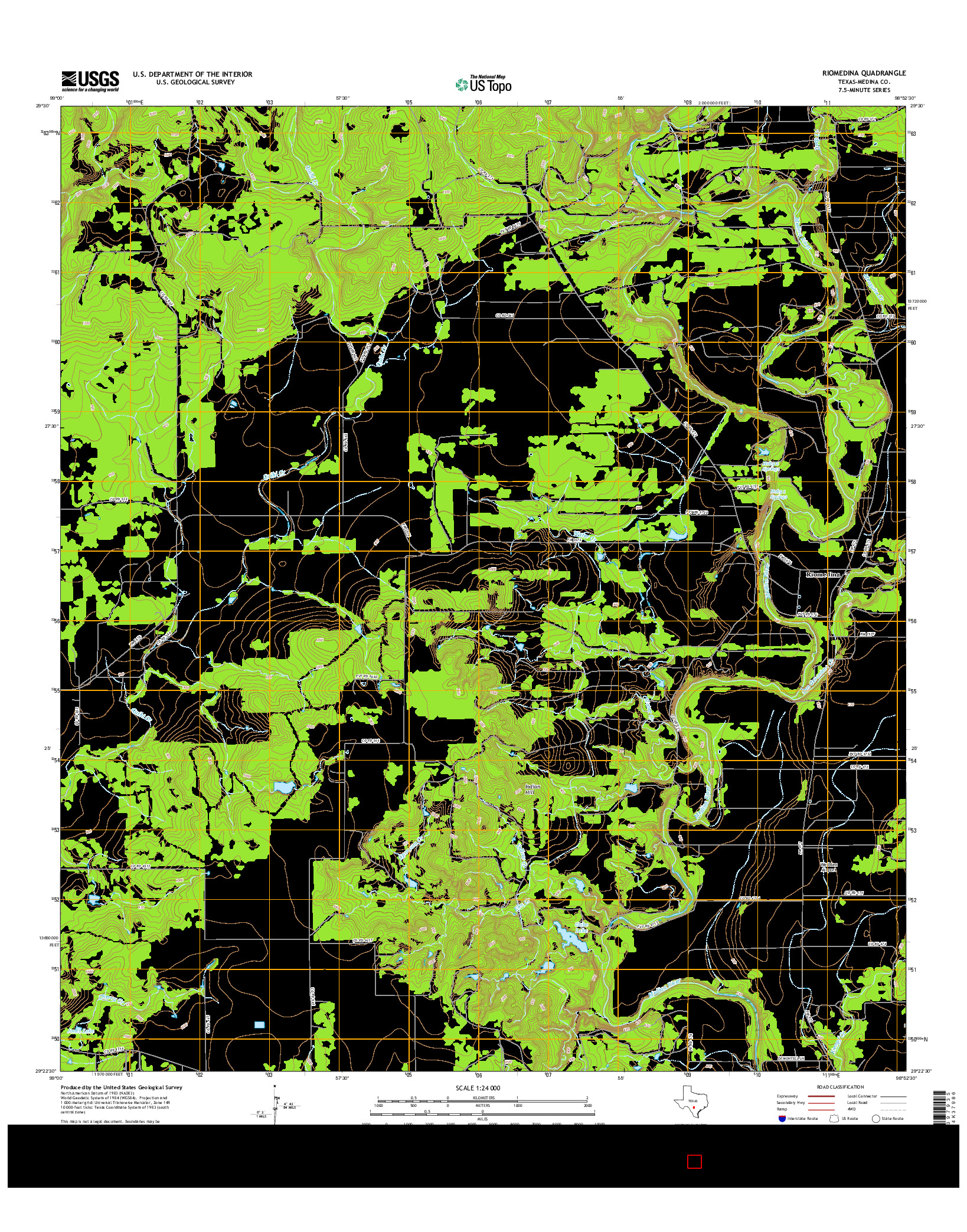 USGS US TOPO 7.5-MINUTE MAP FOR RIOMEDINA, TX 2016