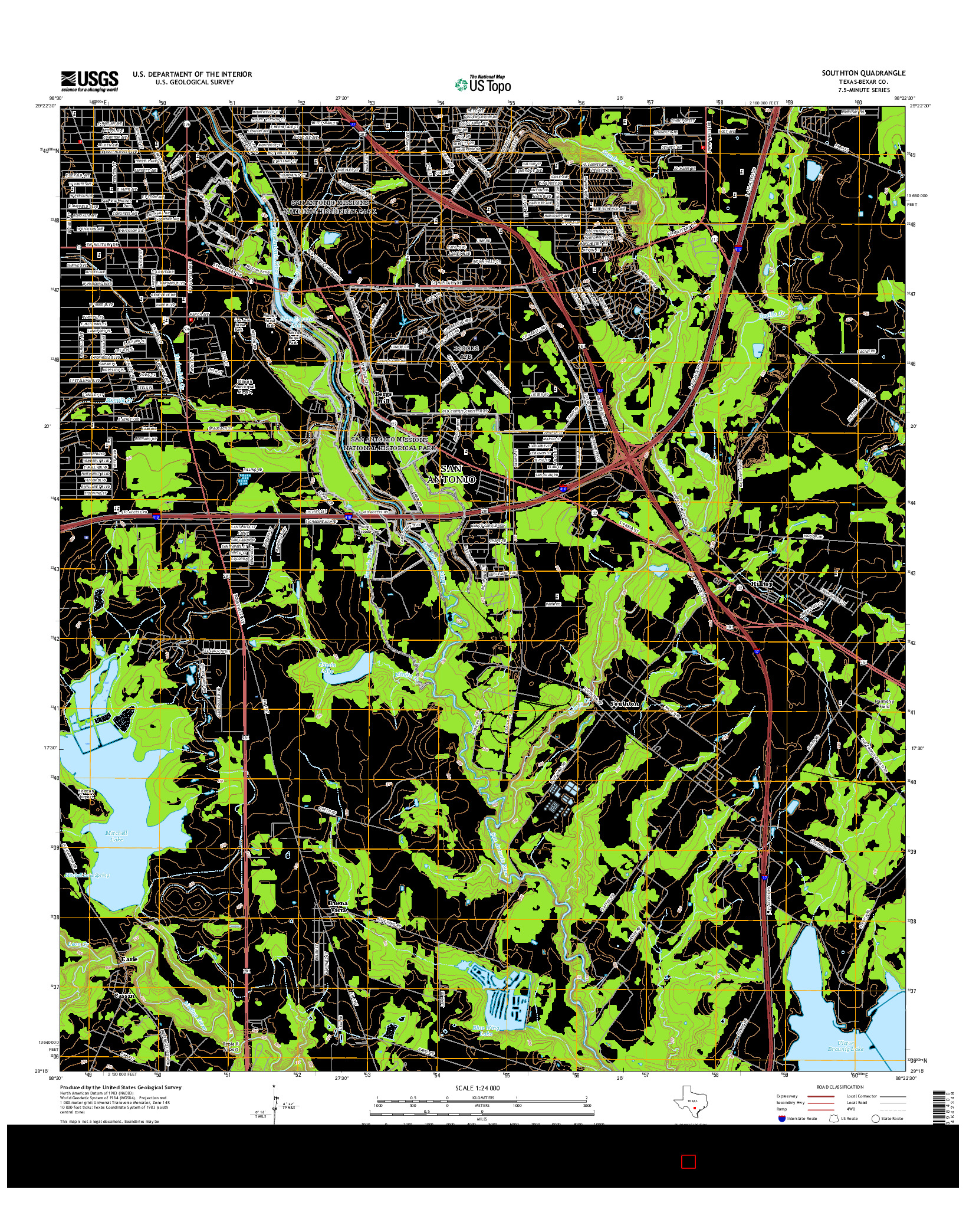 USGS US TOPO 7.5-MINUTE MAP FOR SOUTHTON, TX 2016