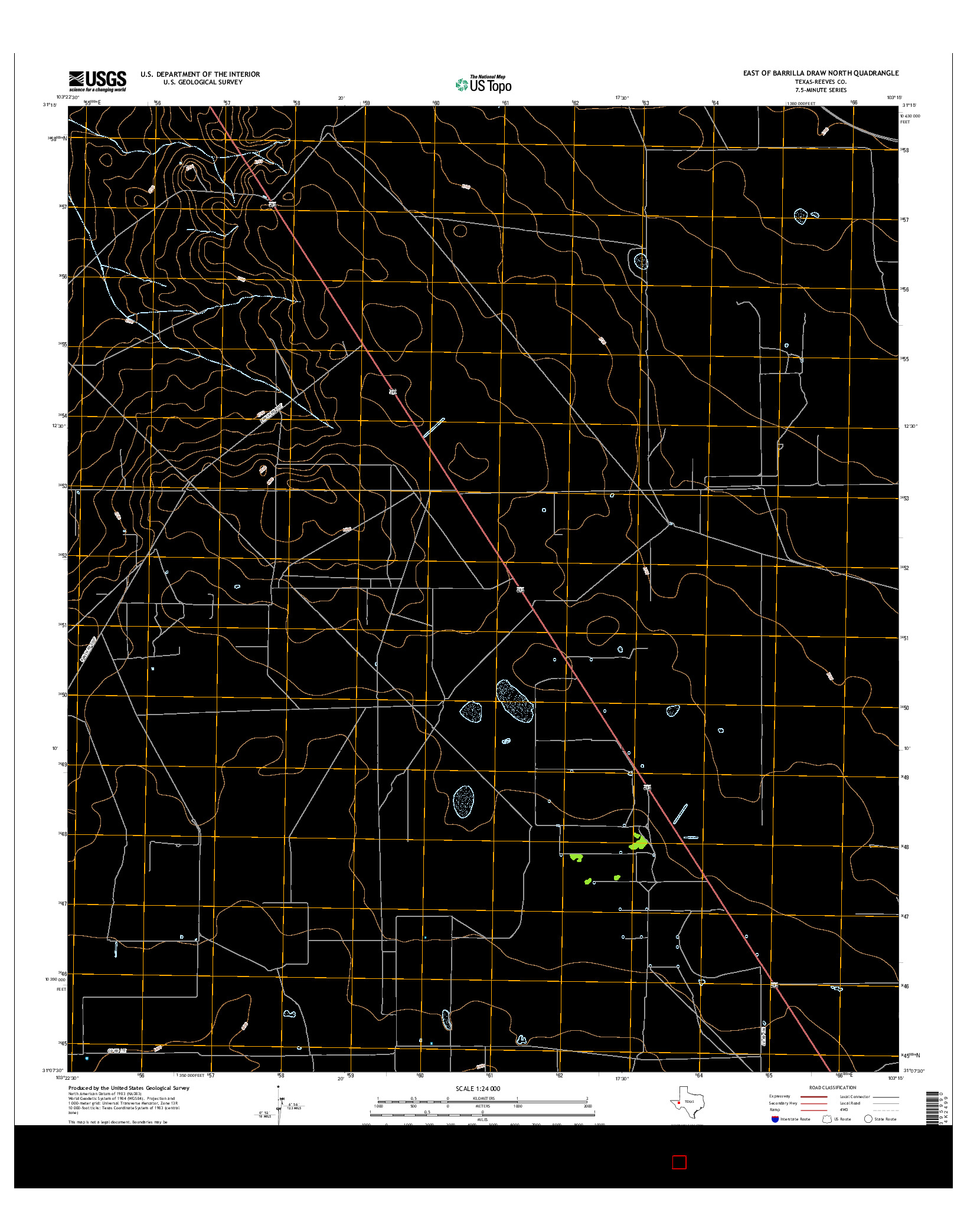 USGS US TOPO 7.5-MINUTE MAP FOR EAST OF BARRILLA DRAW NORTH, TX 2016