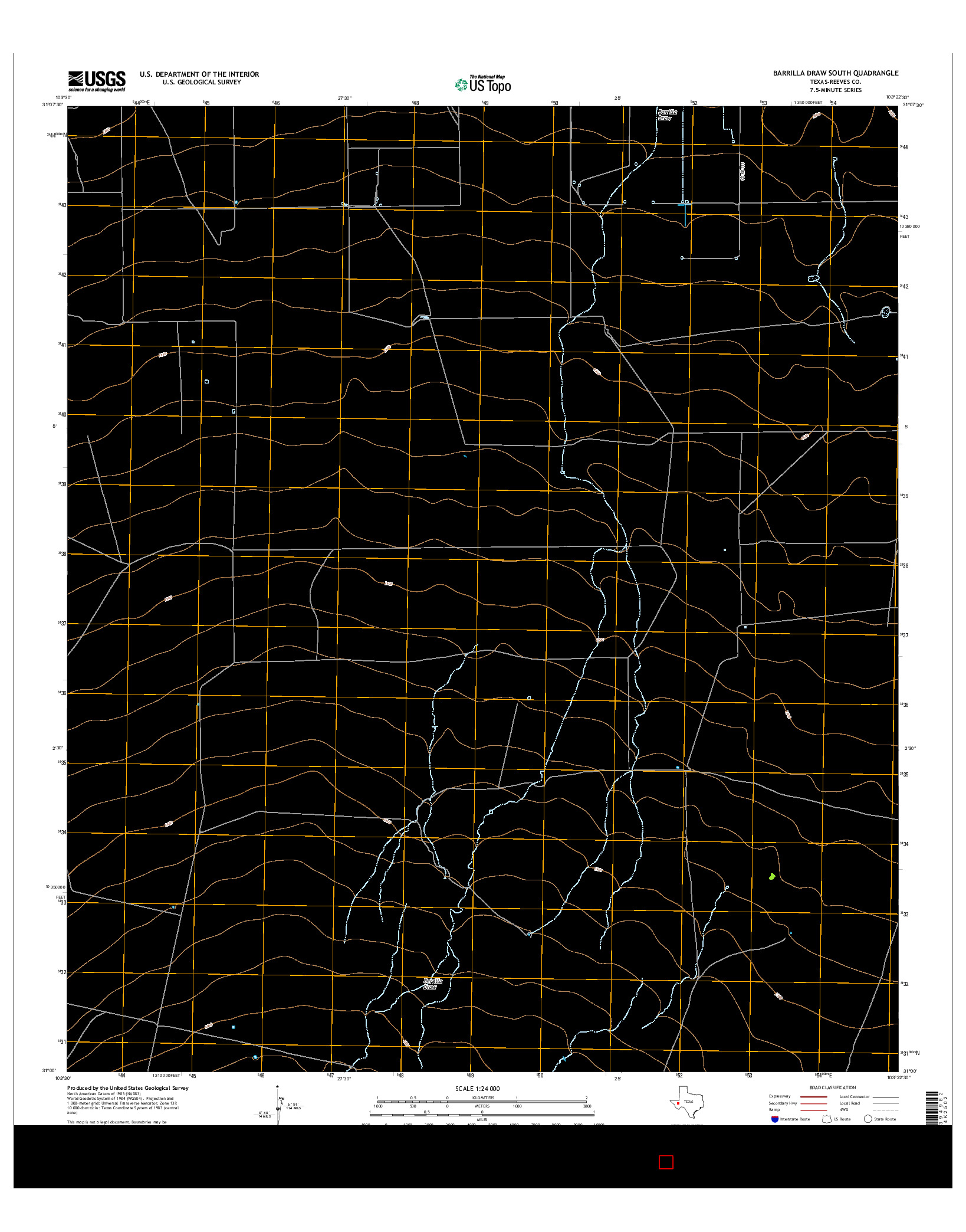 USGS US TOPO 7.5-MINUTE MAP FOR BARRILLA DRAW SOUTH, TX 2016