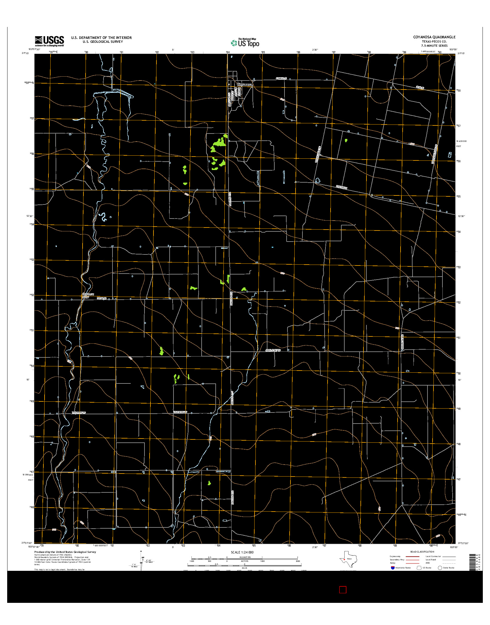 USGS US TOPO 7.5-MINUTE MAP FOR COYANOSA, TX 2016