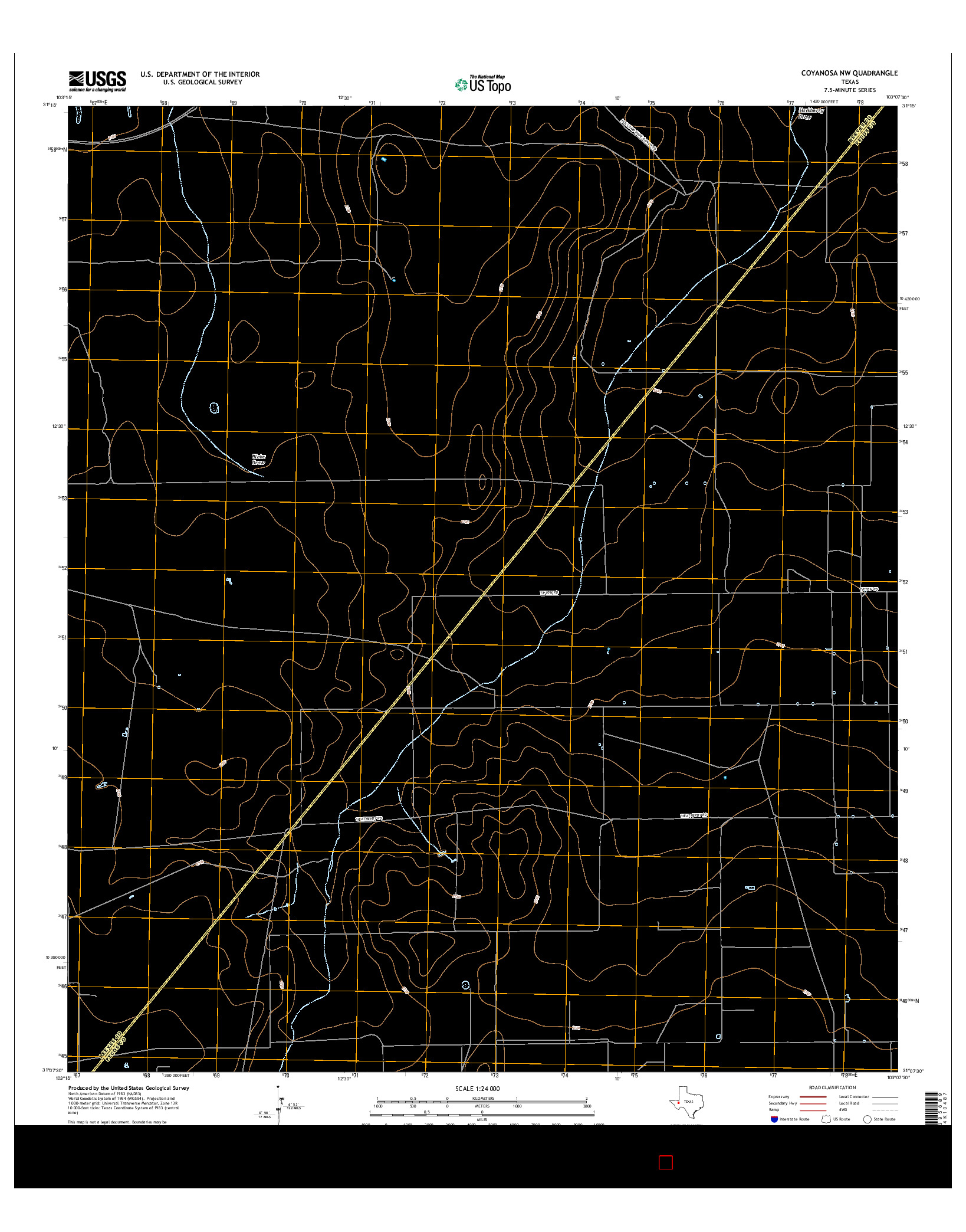 USGS US TOPO 7.5-MINUTE MAP FOR COYANOSA NW, TX 2016