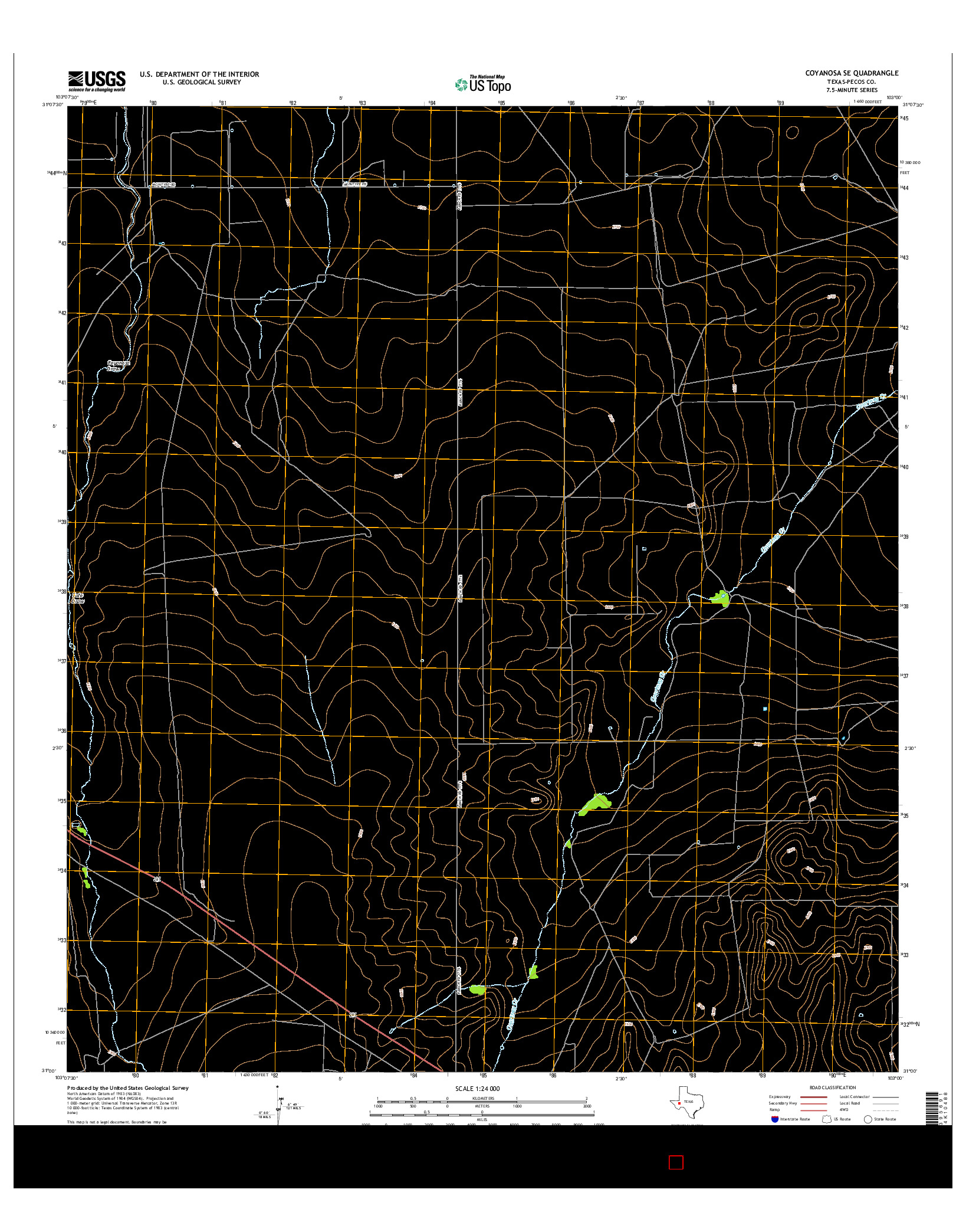 USGS US TOPO 7.5-MINUTE MAP FOR COYANOSA SE, TX 2016