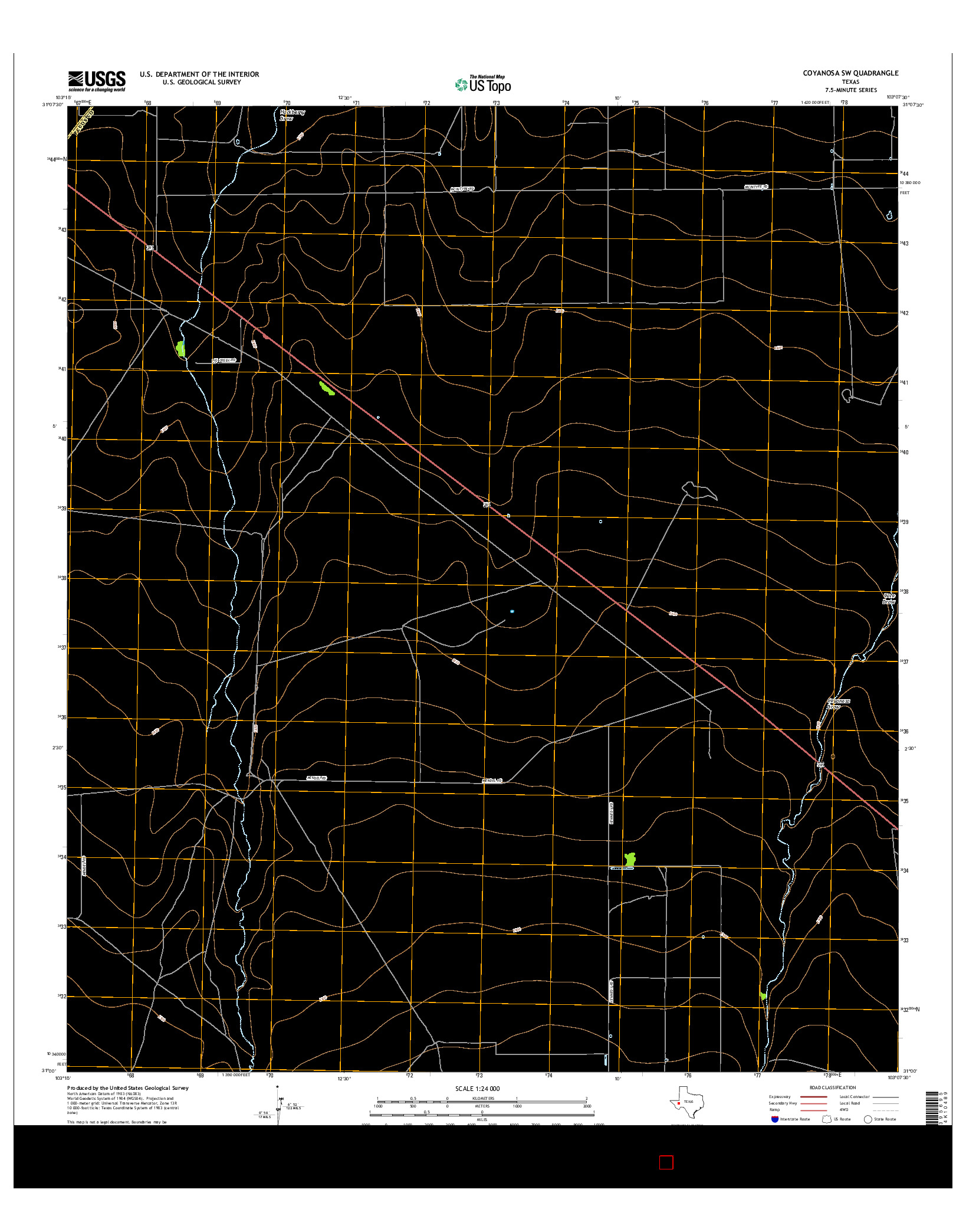 USGS US TOPO 7.5-MINUTE MAP FOR COYANOSA SW, TX 2016