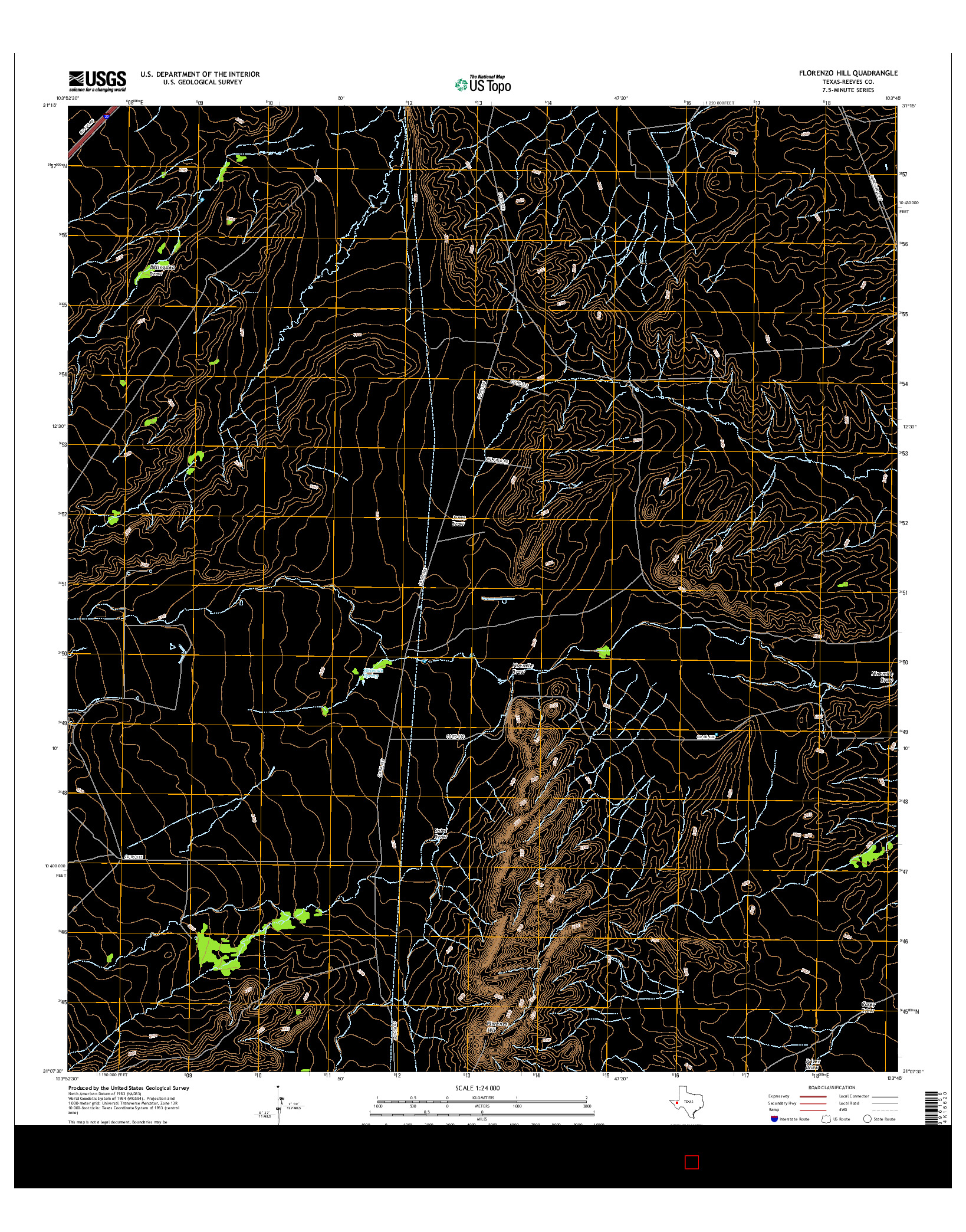 USGS US TOPO 7.5-MINUTE MAP FOR FLORENZO HILL, TX 2016