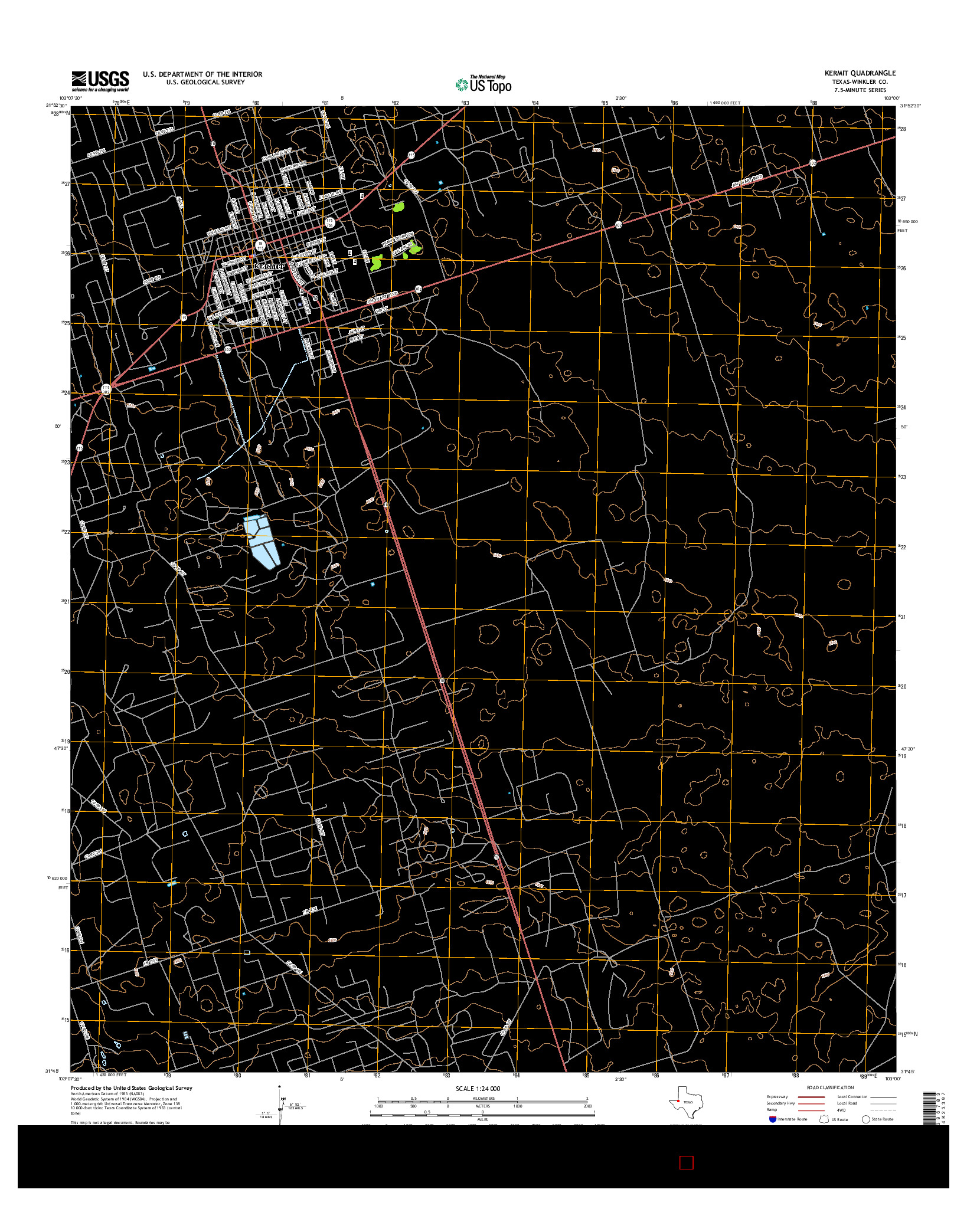 USGS US TOPO 7.5-MINUTE MAP FOR KERMIT, TX 2016