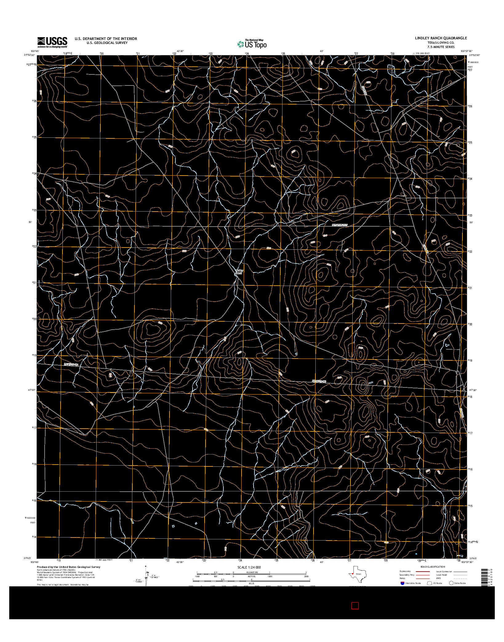 USGS US TOPO 7.5-MINUTE MAP FOR LINDLEY RANCH, TX 2016
