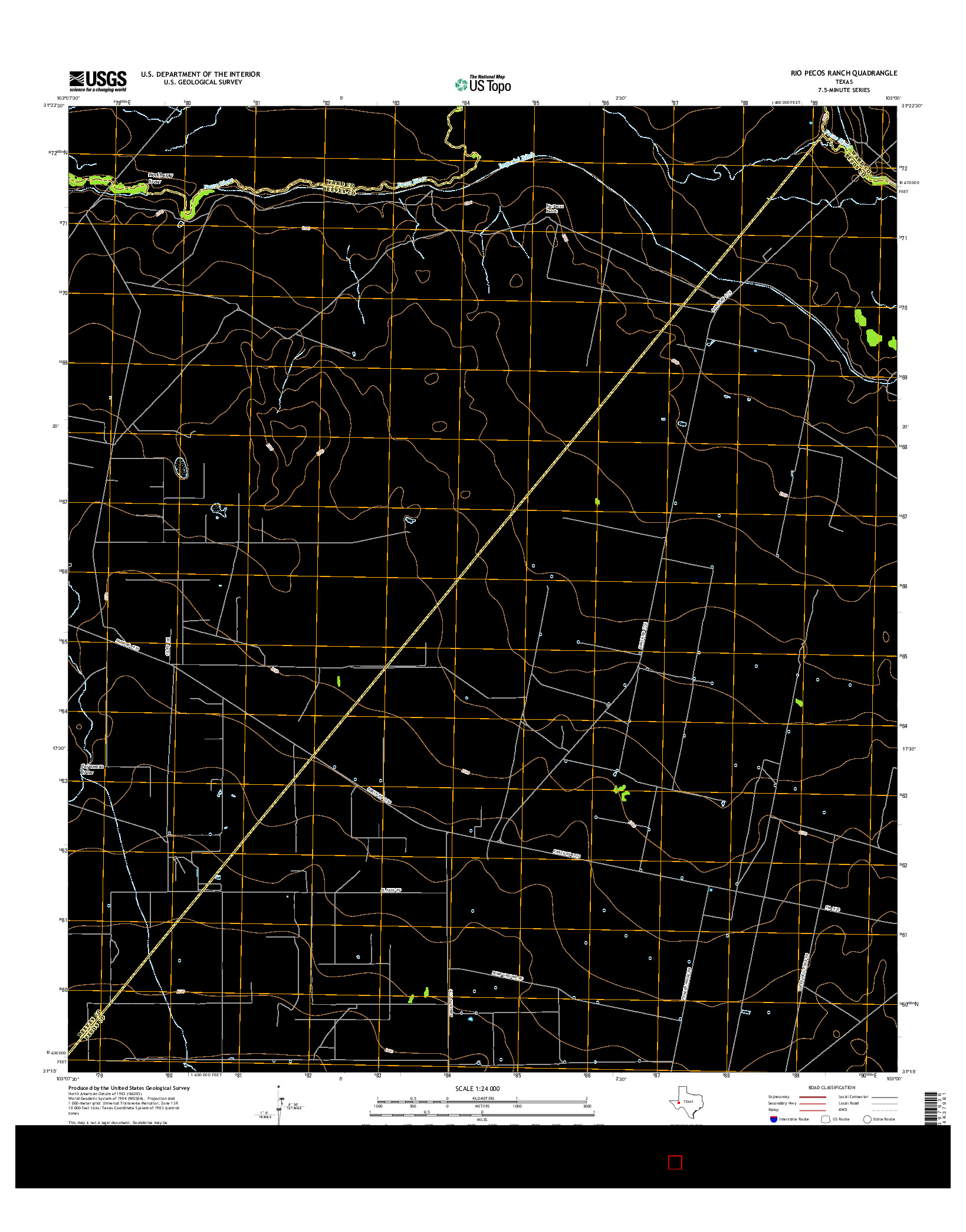 USGS US TOPO 7.5-MINUTE MAP FOR RIO PECOS RANCH, TX 2016