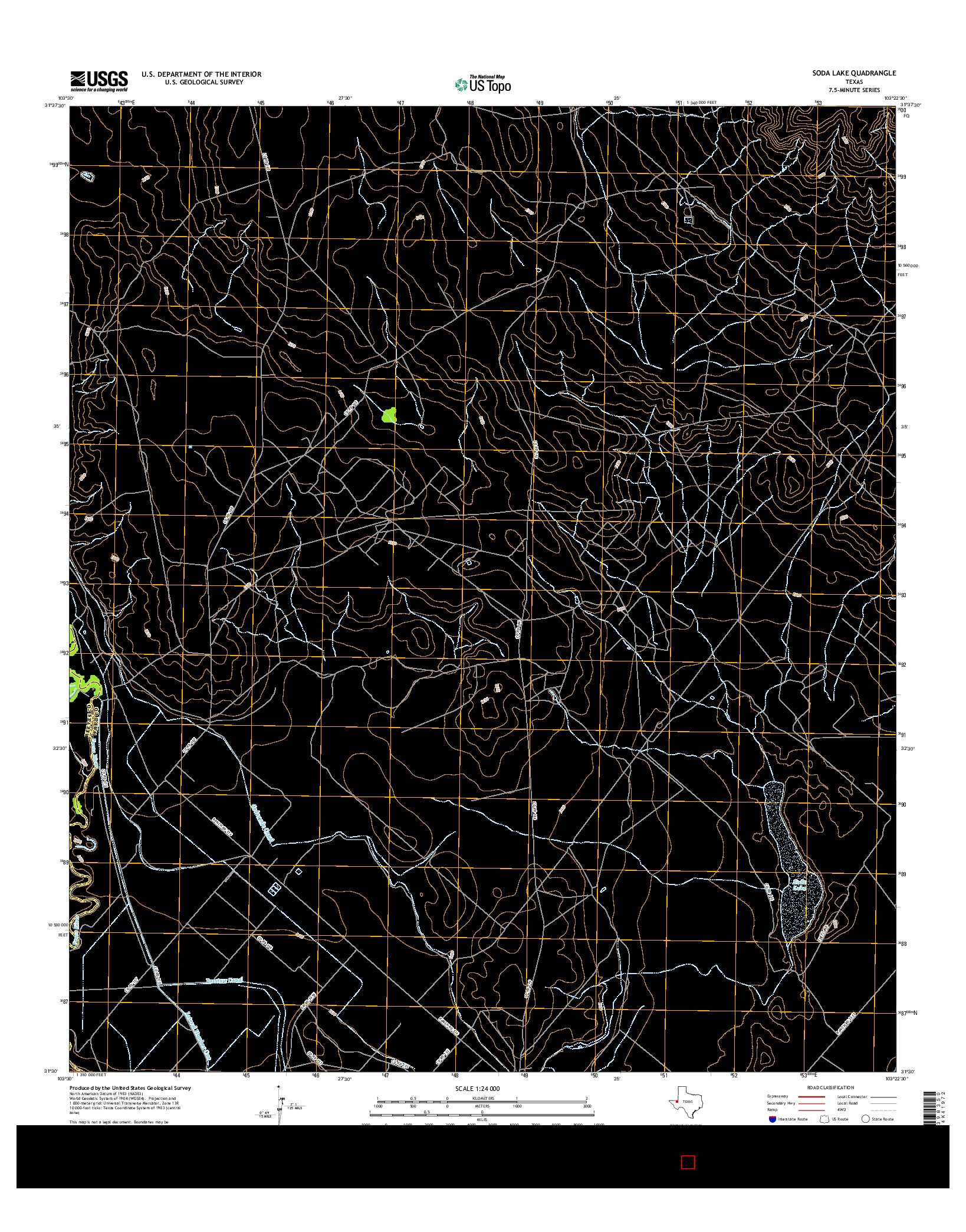 USGS US TOPO 7.5-MINUTE MAP FOR SODA LAKE, TX 2016