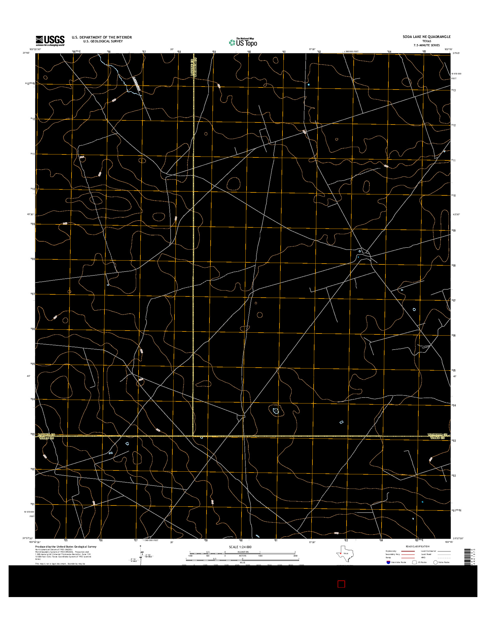 USGS US TOPO 7.5-MINUTE MAP FOR SODA LAKE NE, TX 2016