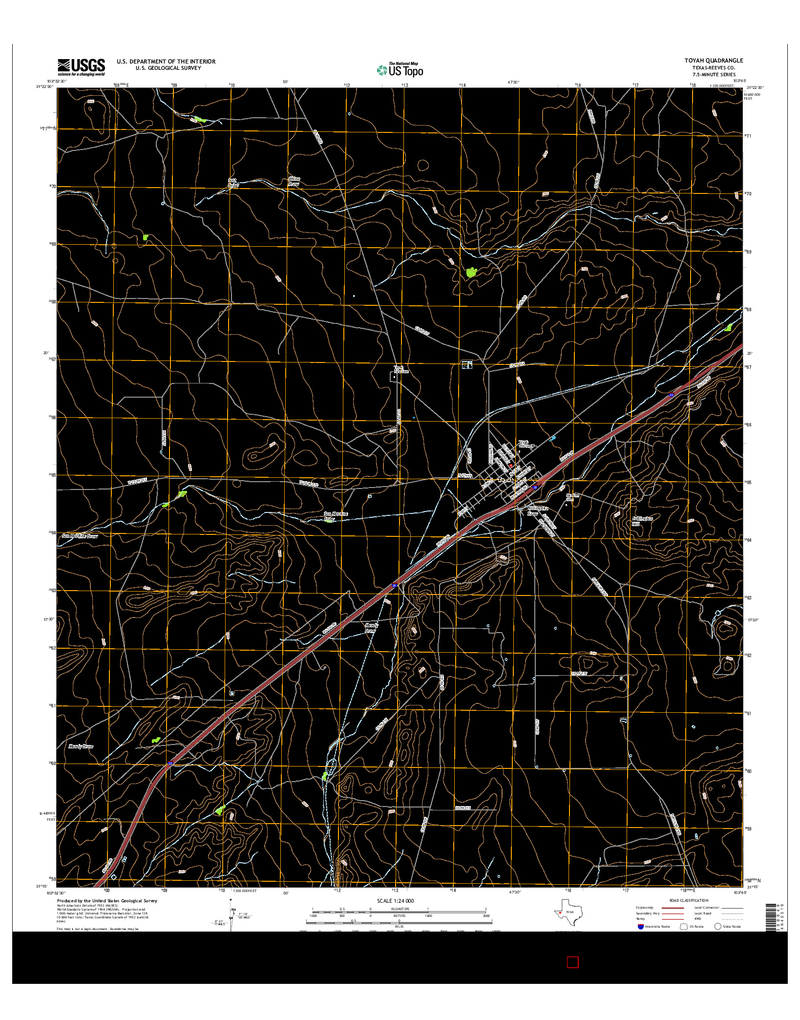 USGS US TOPO 7.5-MINUTE MAP FOR TOYAH, TX 2016
