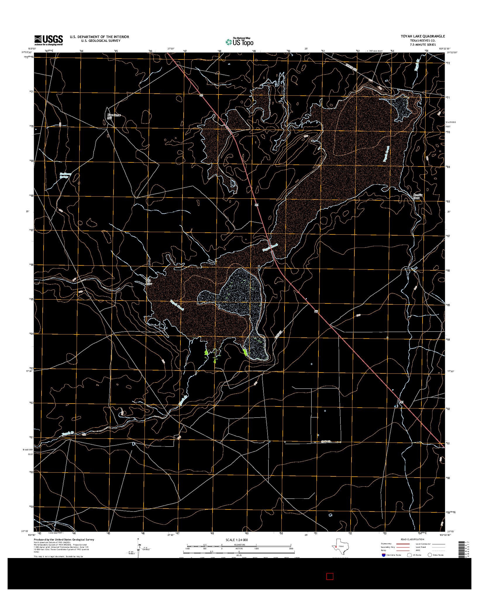 USGS US TOPO 7.5-MINUTE MAP FOR TOYAH LAKE, TX 2016