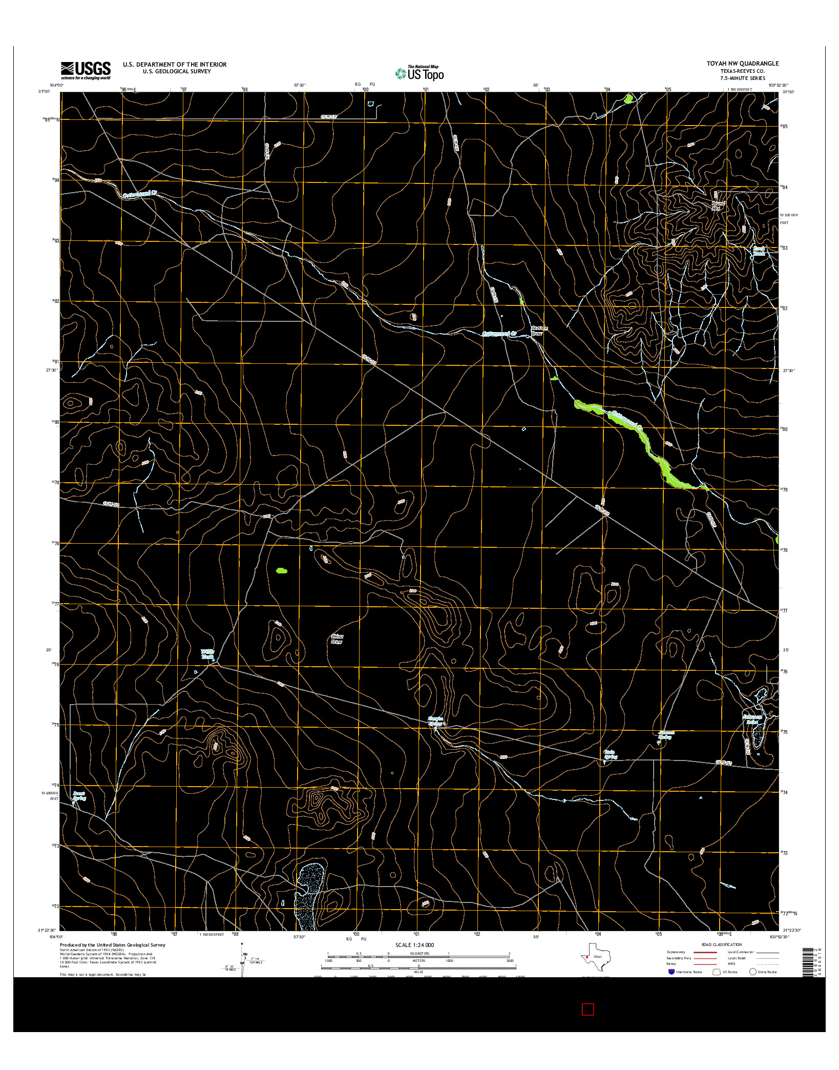 USGS US TOPO 7.5-MINUTE MAP FOR TOYAH NW, TX 2016