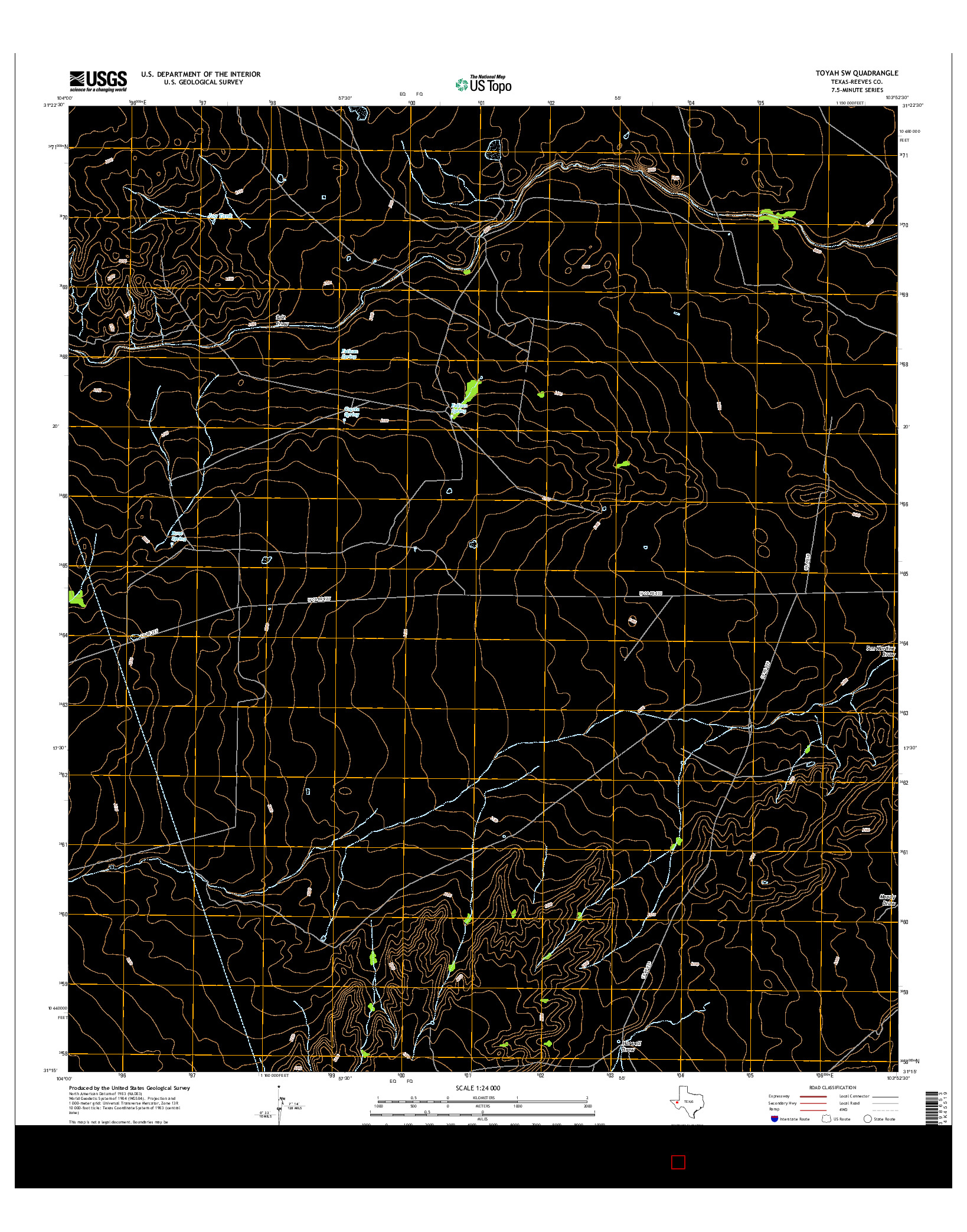 USGS US TOPO 7.5-MINUTE MAP FOR TOYAH SW, TX 2016