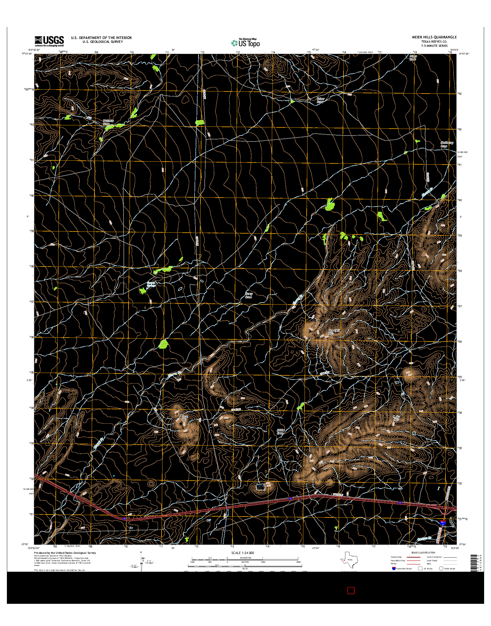 USGS US TOPO 7.5-MINUTE MAP FOR MEIER HILLS, TX 2016