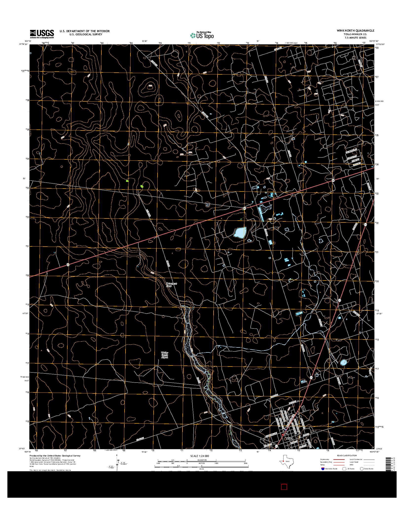 USGS US TOPO 7.5-MINUTE MAP FOR WINK NORTH, TX 2016