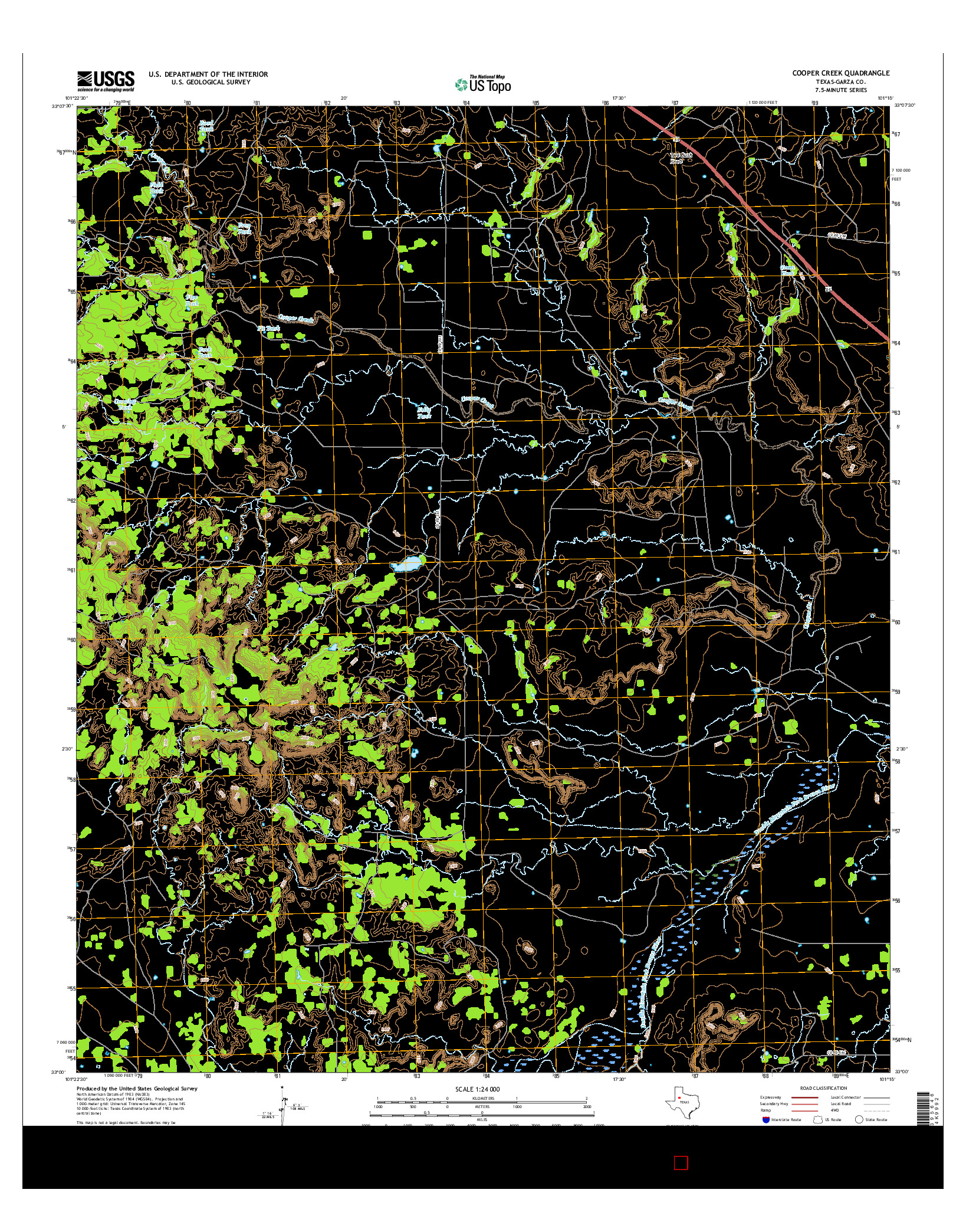 USGS US TOPO 7.5-MINUTE MAP FOR COOPER CREEK, TX 2016