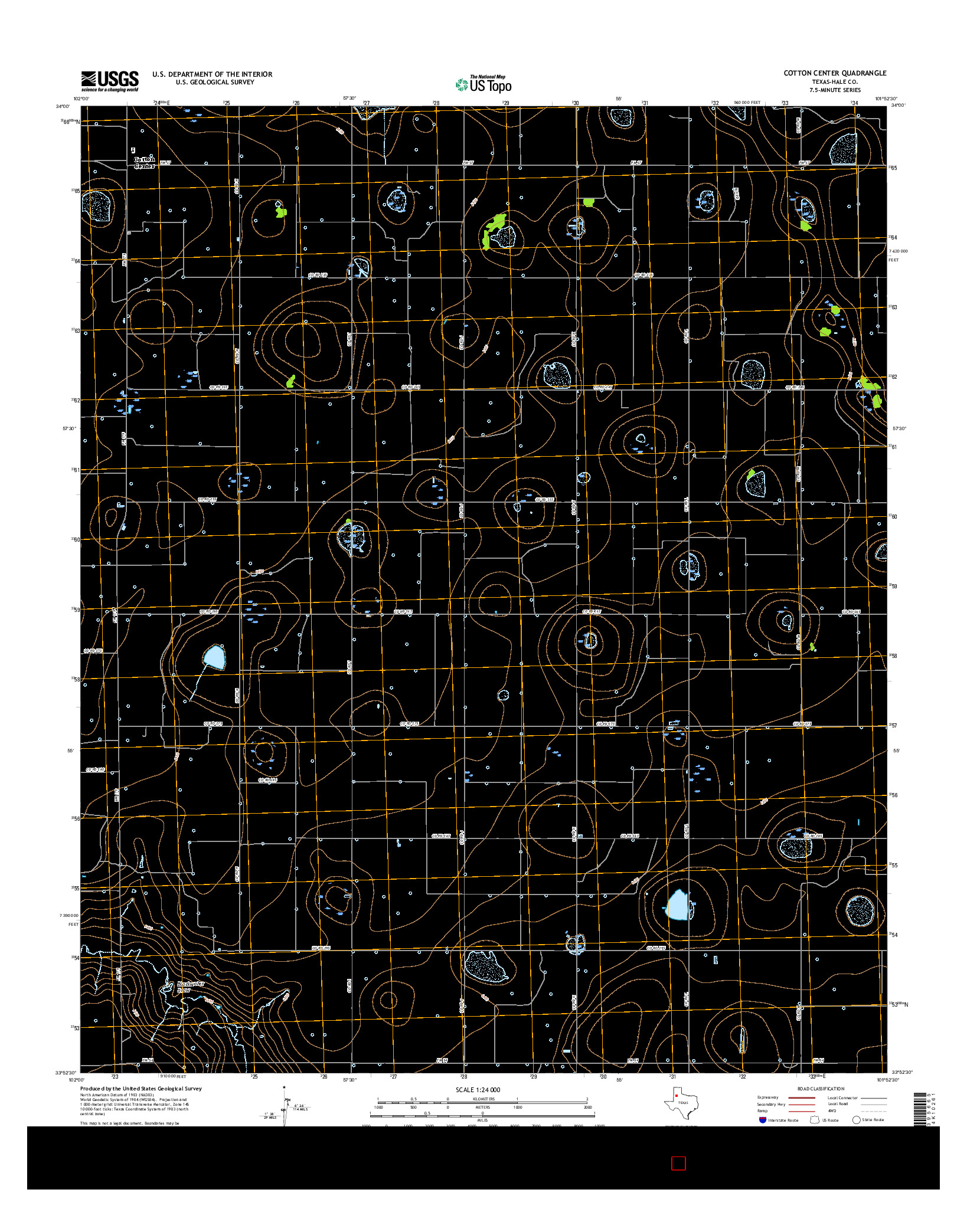 USGS US TOPO 7.5-MINUTE MAP FOR COTTON CENTER, TX 2016