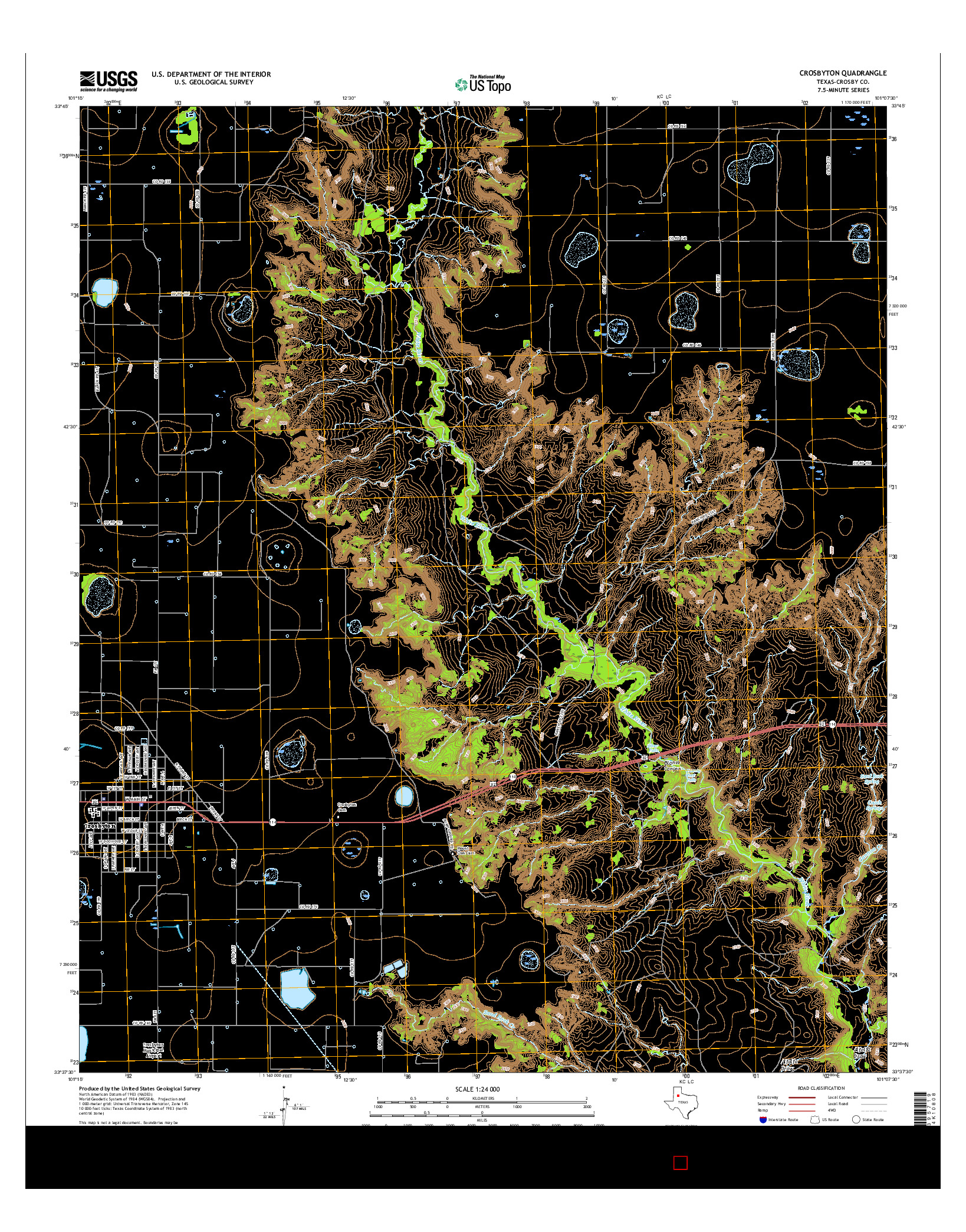 USGS US TOPO 7.5-MINUTE MAP FOR CROSBYTON, TX 2016