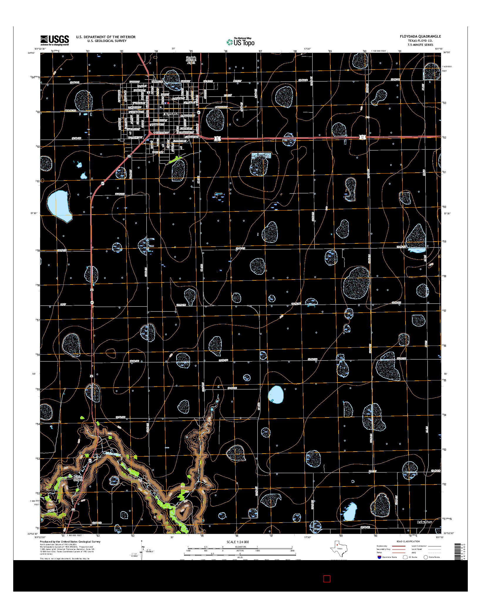 USGS US TOPO 7.5-MINUTE MAP FOR FLOYDADA, TX 2016
