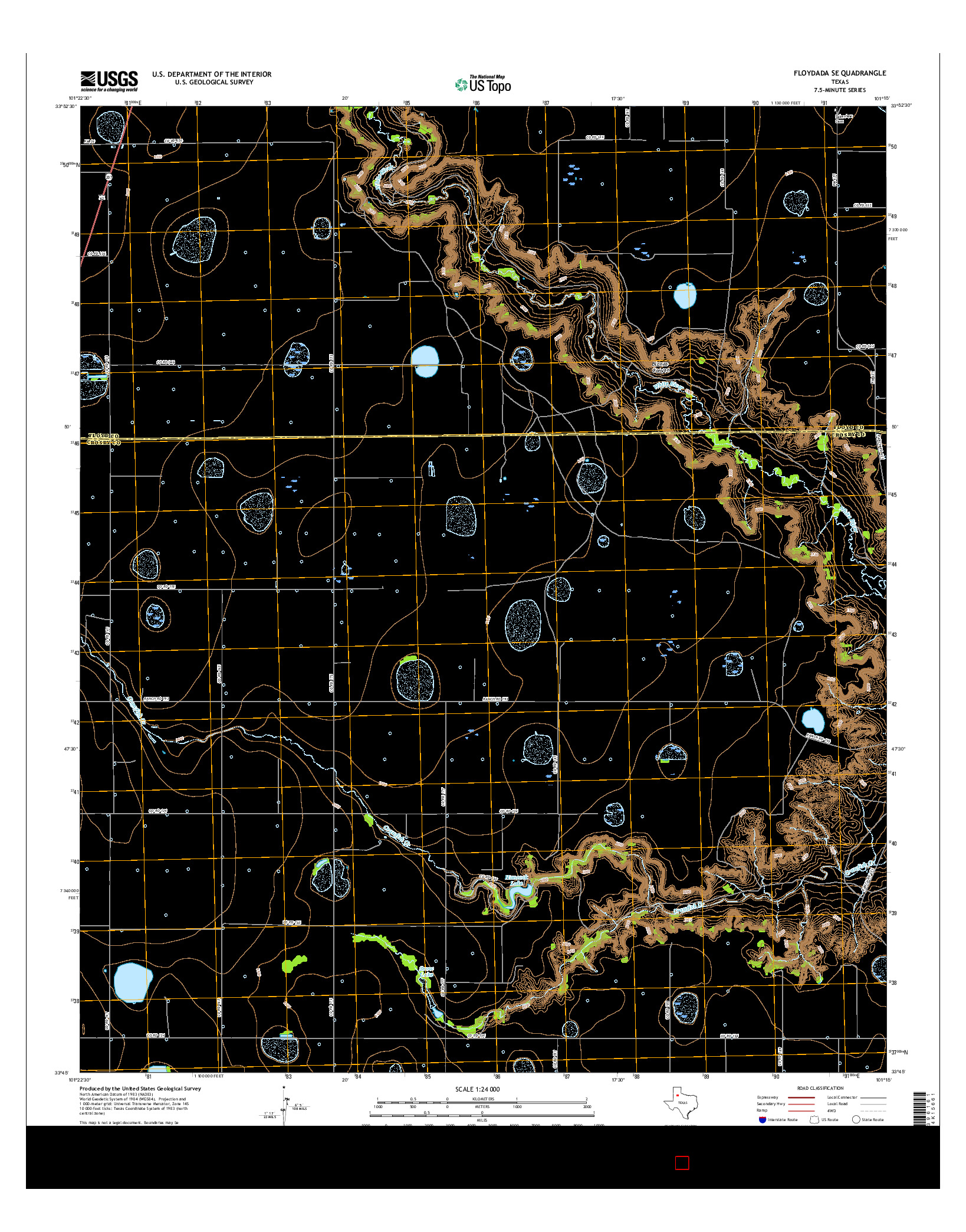 USGS US TOPO 7.5-MINUTE MAP FOR FLOYDADA SE, TX 2016