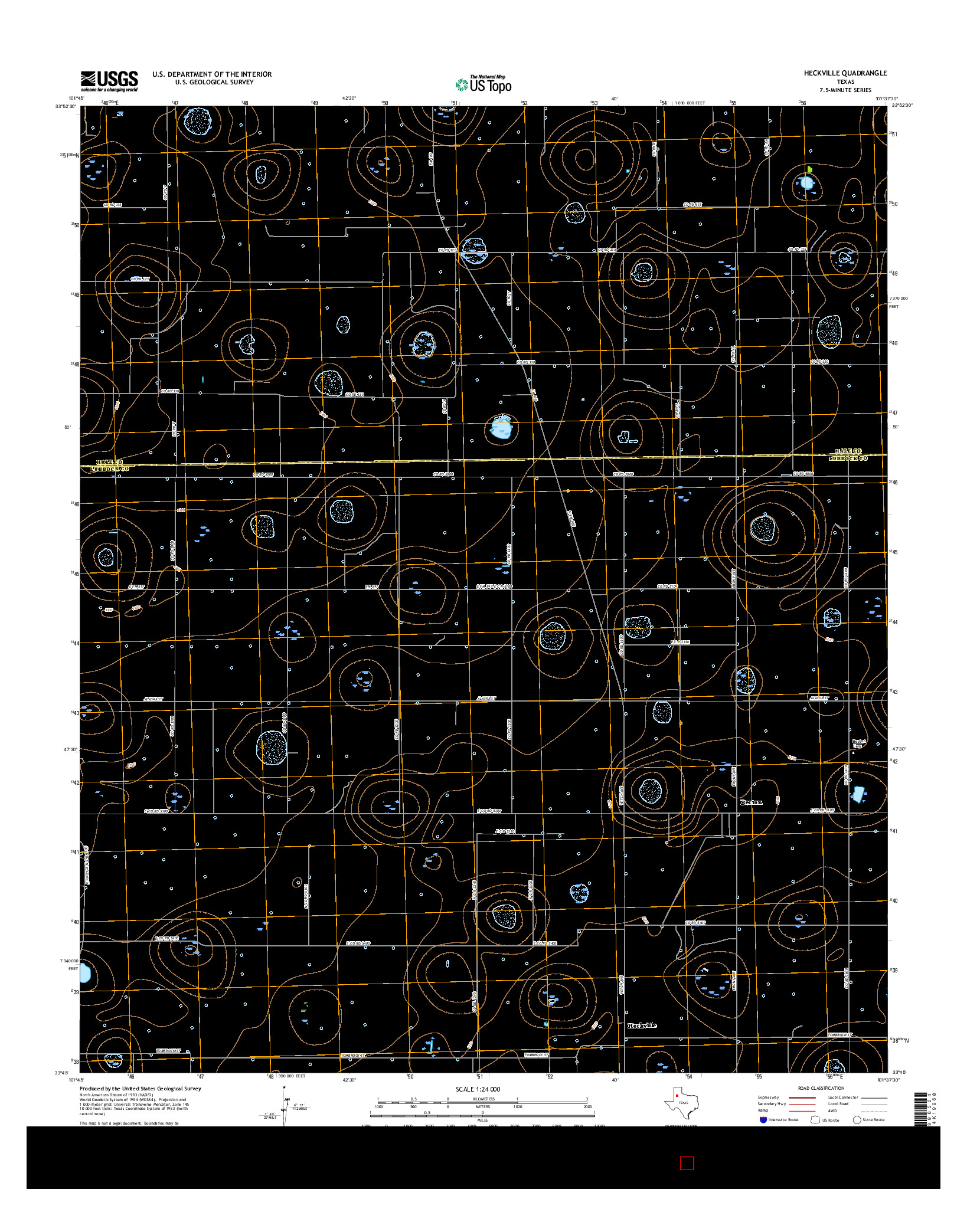 USGS US TOPO 7.5-MINUTE MAP FOR HECKVILLE, TX 2016