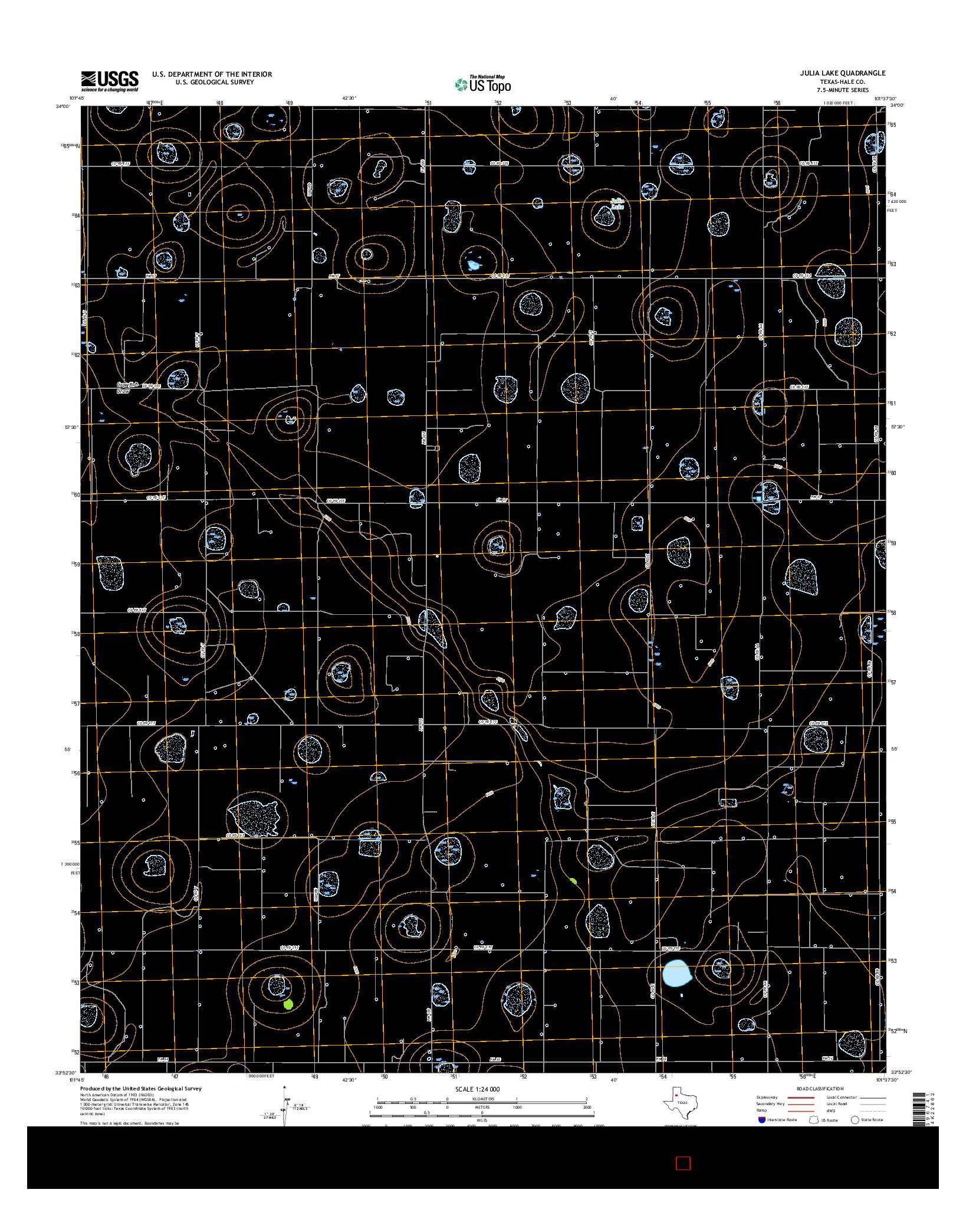 USGS US TOPO 7.5-MINUTE MAP FOR JULIA LAKE, TX 2016