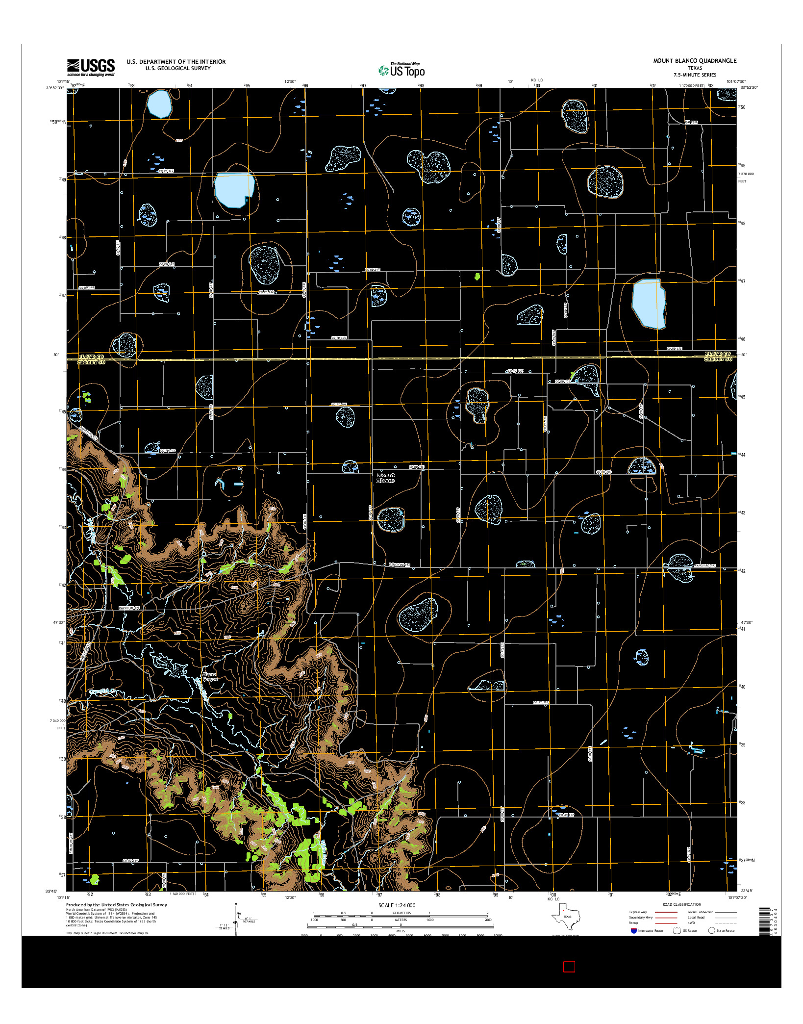 USGS US TOPO 7.5-MINUTE MAP FOR MOUNT BLANCO, TX 2016