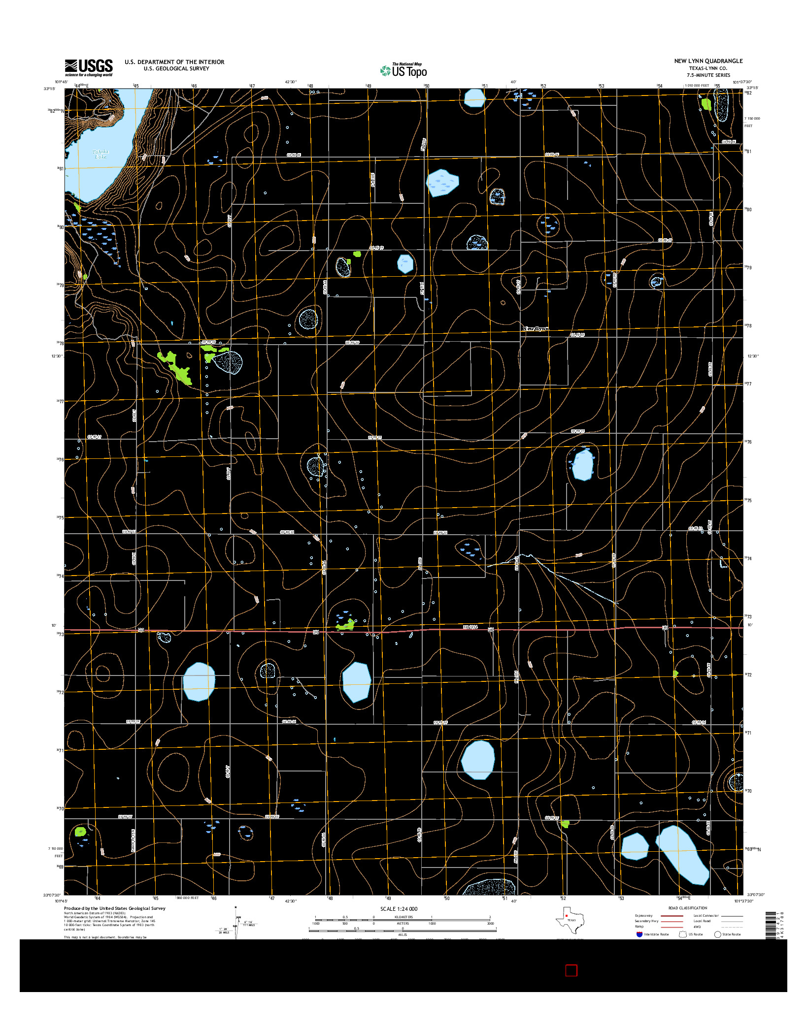 USGS US TOPO 7.5-MINUTE MAP FOR NEW LYNN, TX 2016