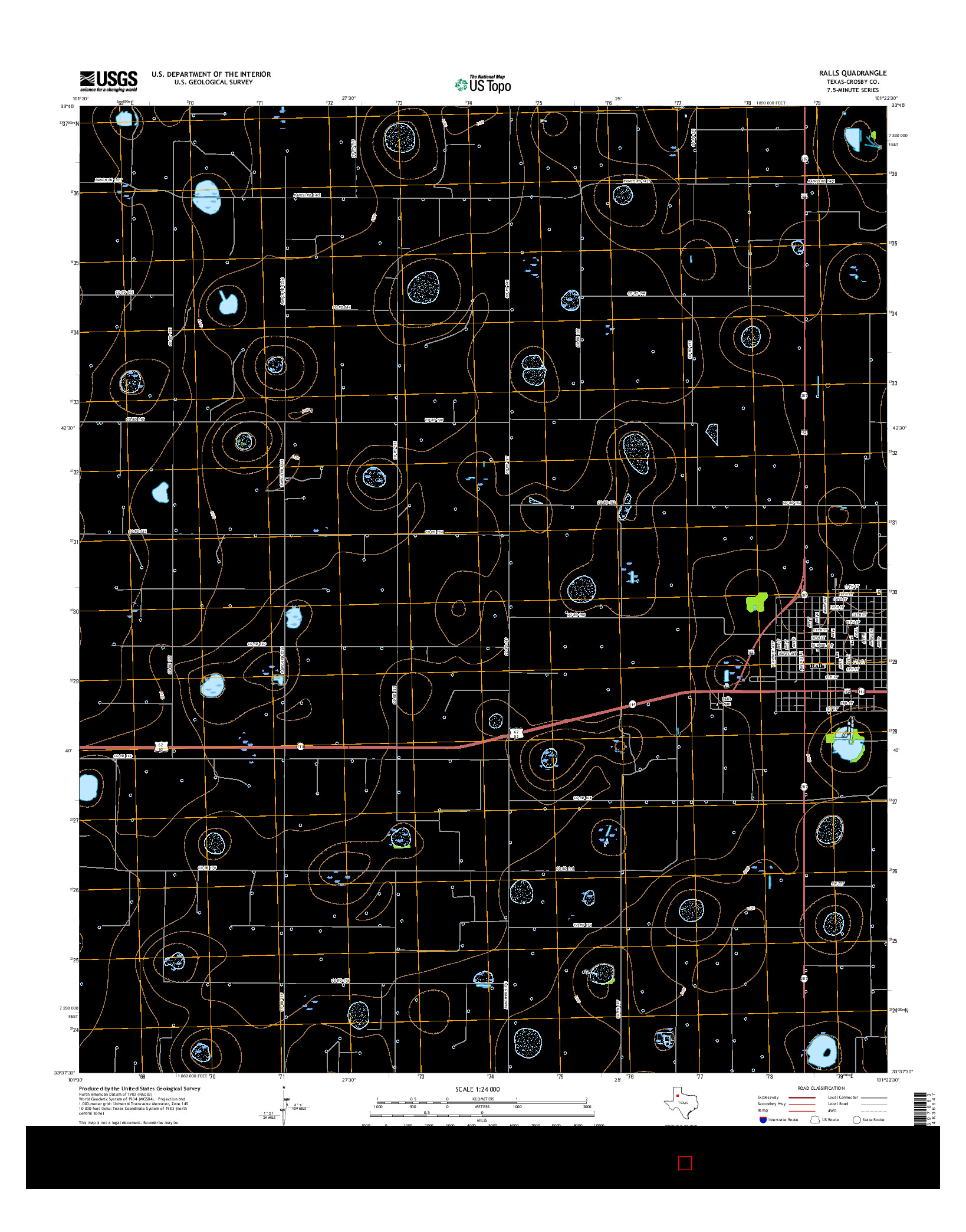 USGS US TOPO 7.5-MINUTE MAP FOR RALLS, TX 2016