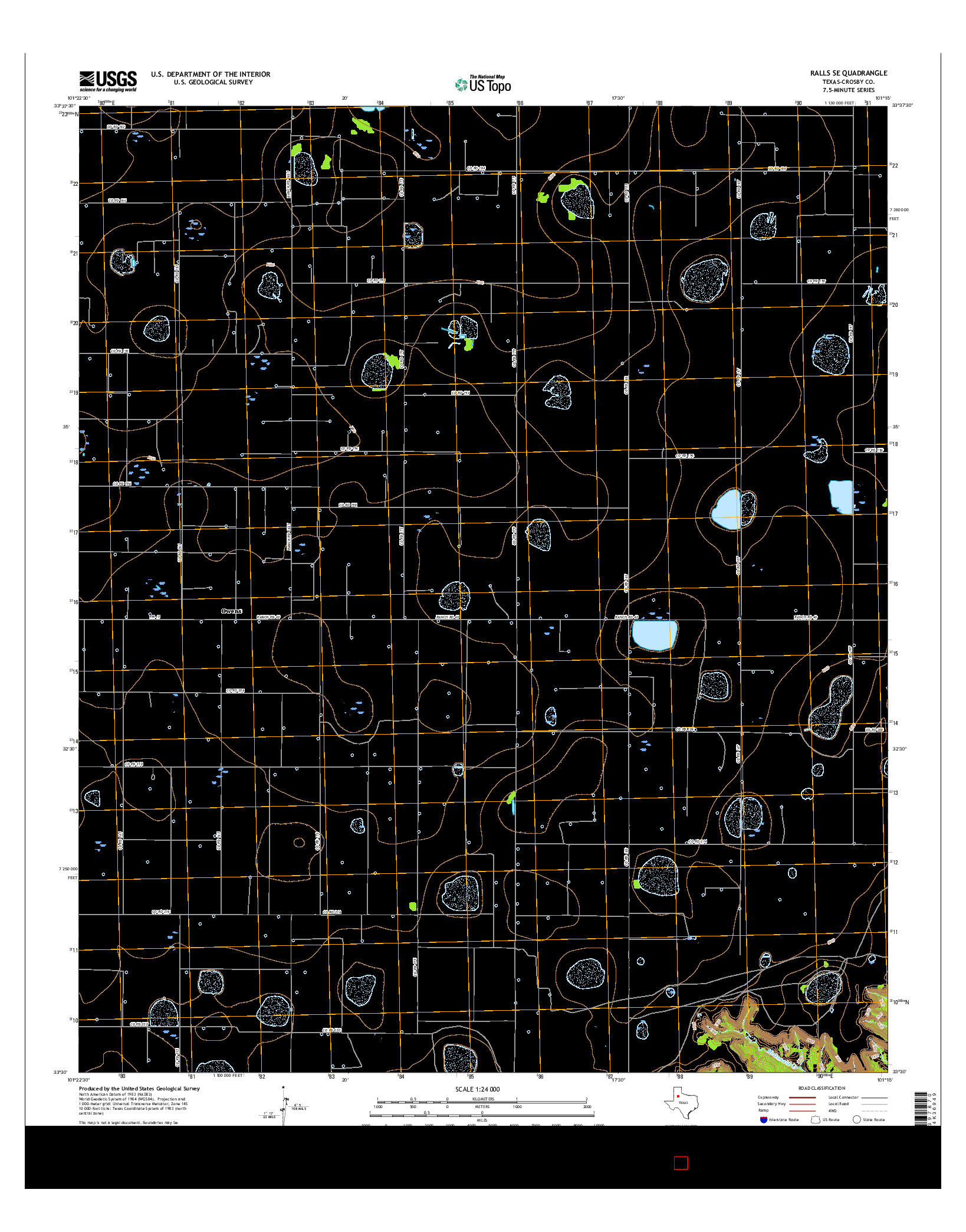 USGS US TOPO 7.5-MINUTE MAP FOR RALLS SE, TX 2016