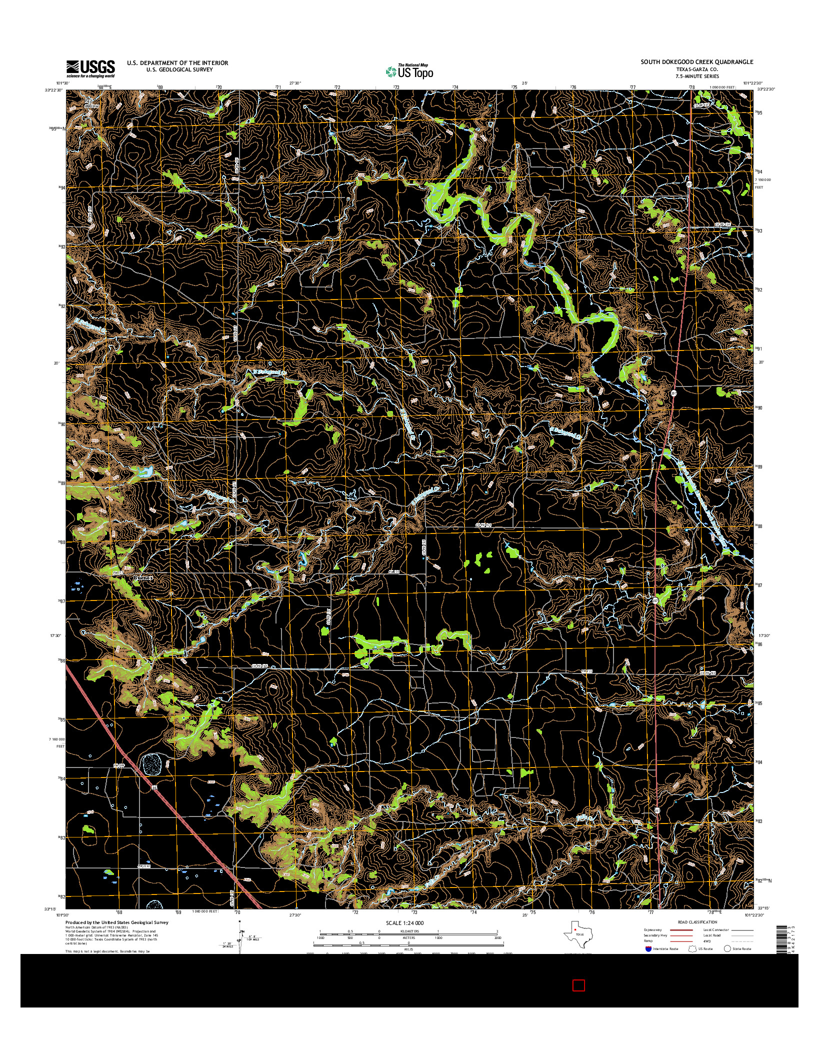 USGS US TOPO 7.5-MINUTE MAP FOR SOUTH DOKEGOOD CREEK, TX 2016