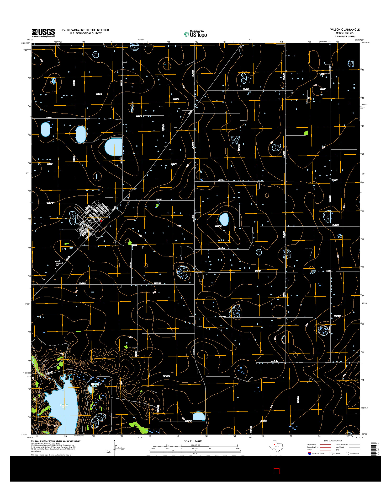 USGS US TOPO 7.5-MINUTE MAP FOR WILSON, TX 2016