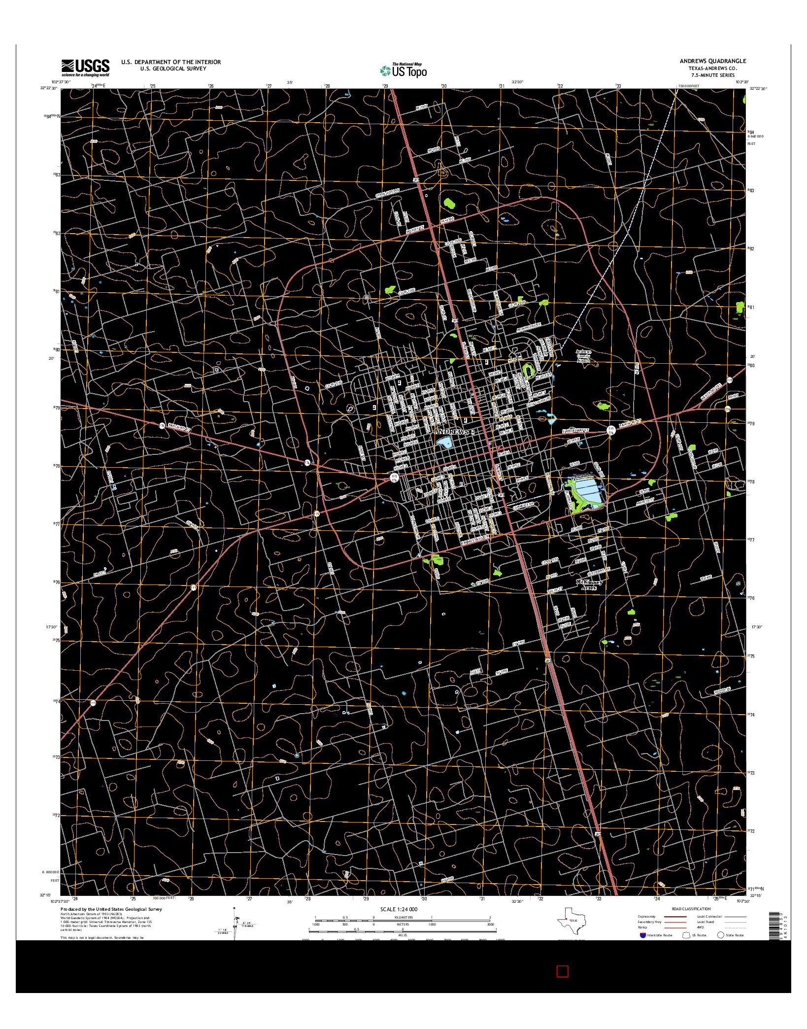 USGS US TOPO 7.5-MINUTE MAP FOR ANDREWS, TX 2016