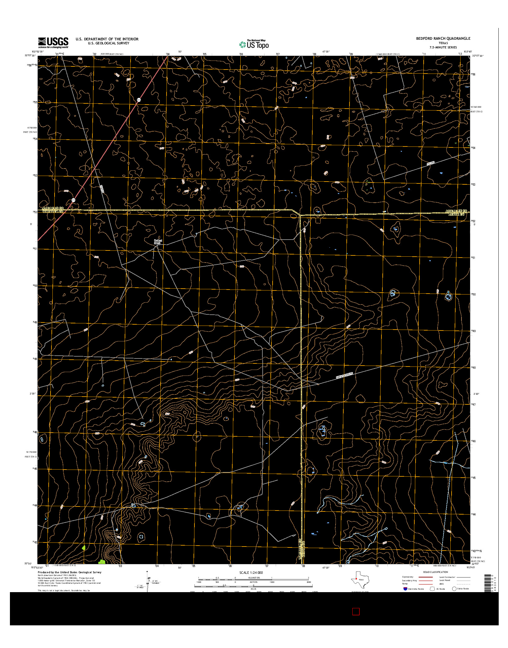 USGS US TOPO 7.5-MINUTE MAP FOR BEDFORD RANCH, TX 2016