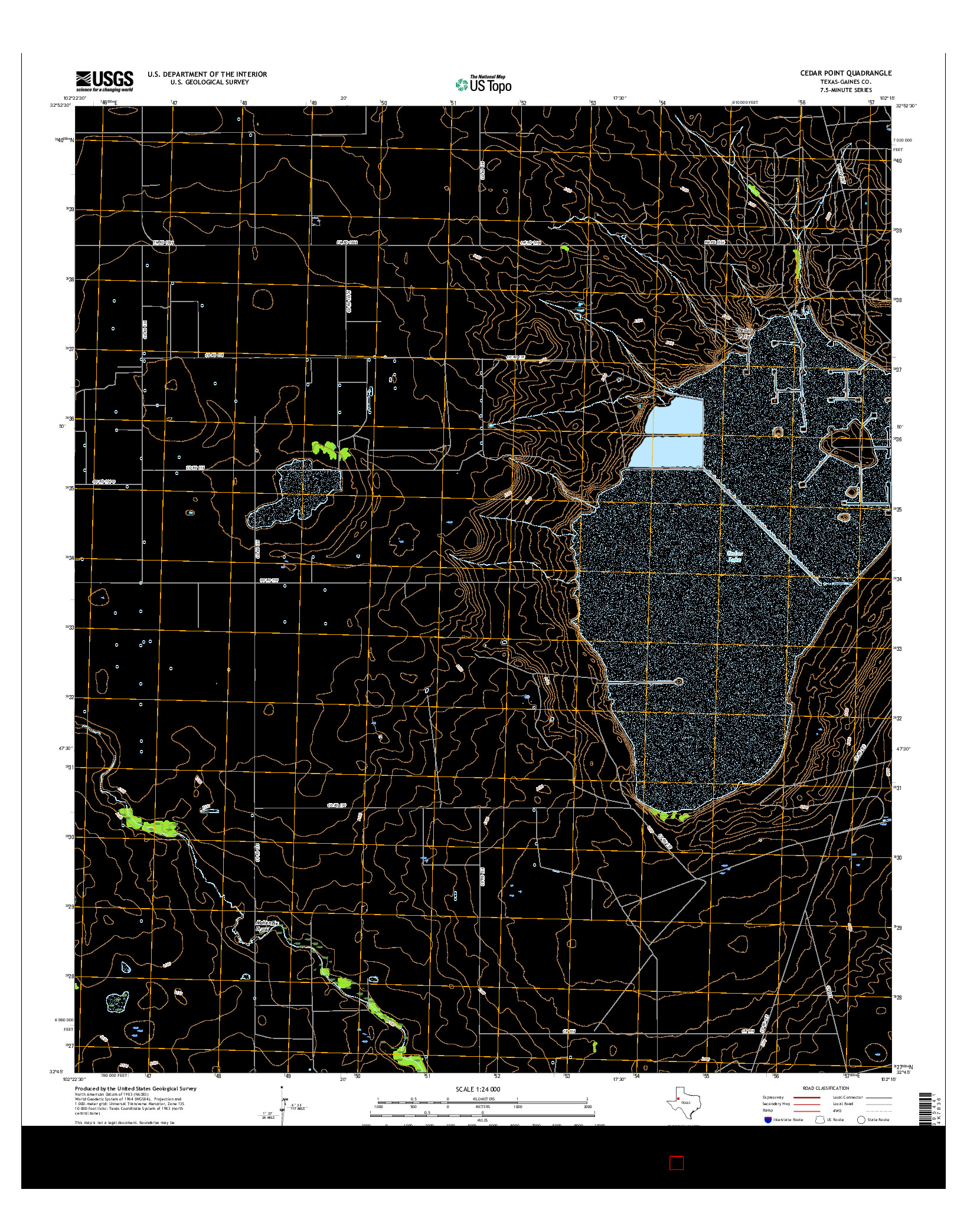 USGS US TOPO 7.5-MINUTE MAP FOR CEDAR POINT, TX 2016