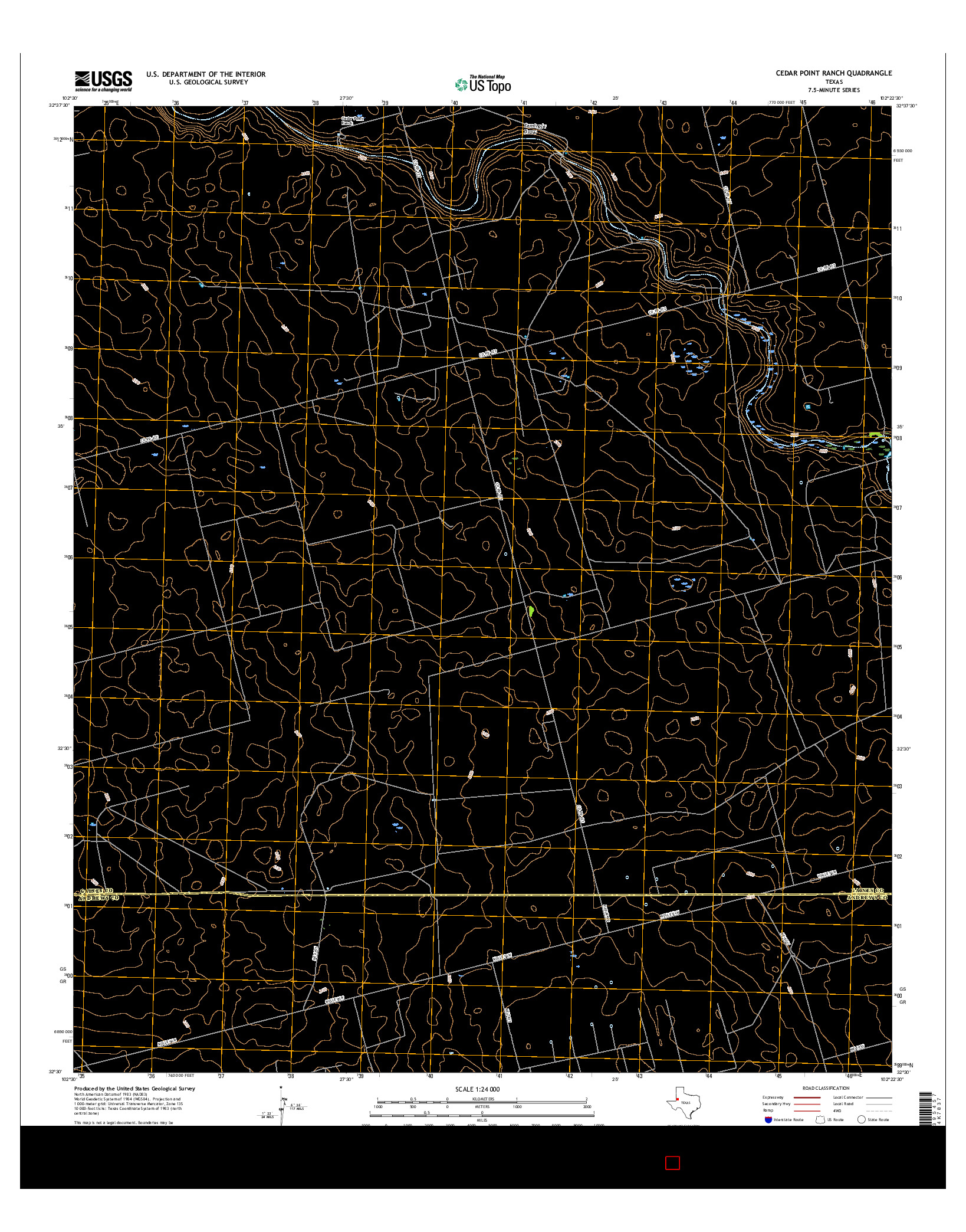 USGS US TOPO 7.5-MINUTE MAP FOR CEDAR POINT RANCH, TX 2016