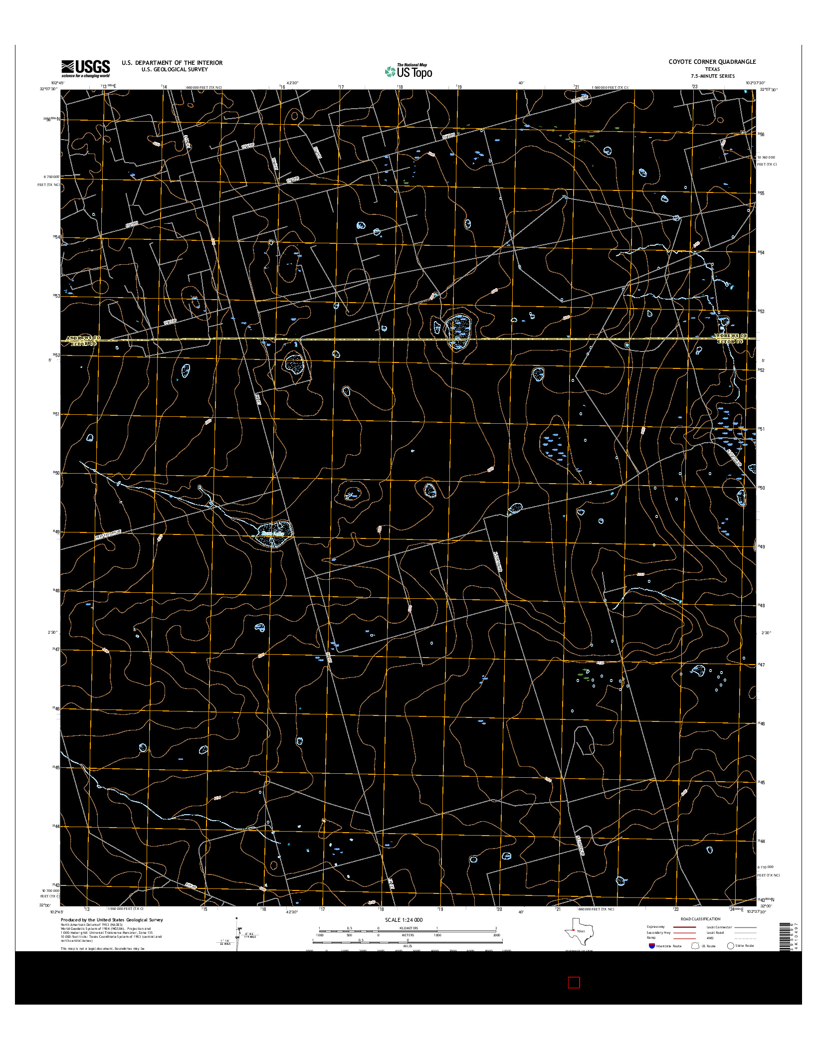 USGS US TOPO 7.5-MINUTE MAP FOR COYOTE CORNER, TX 2016